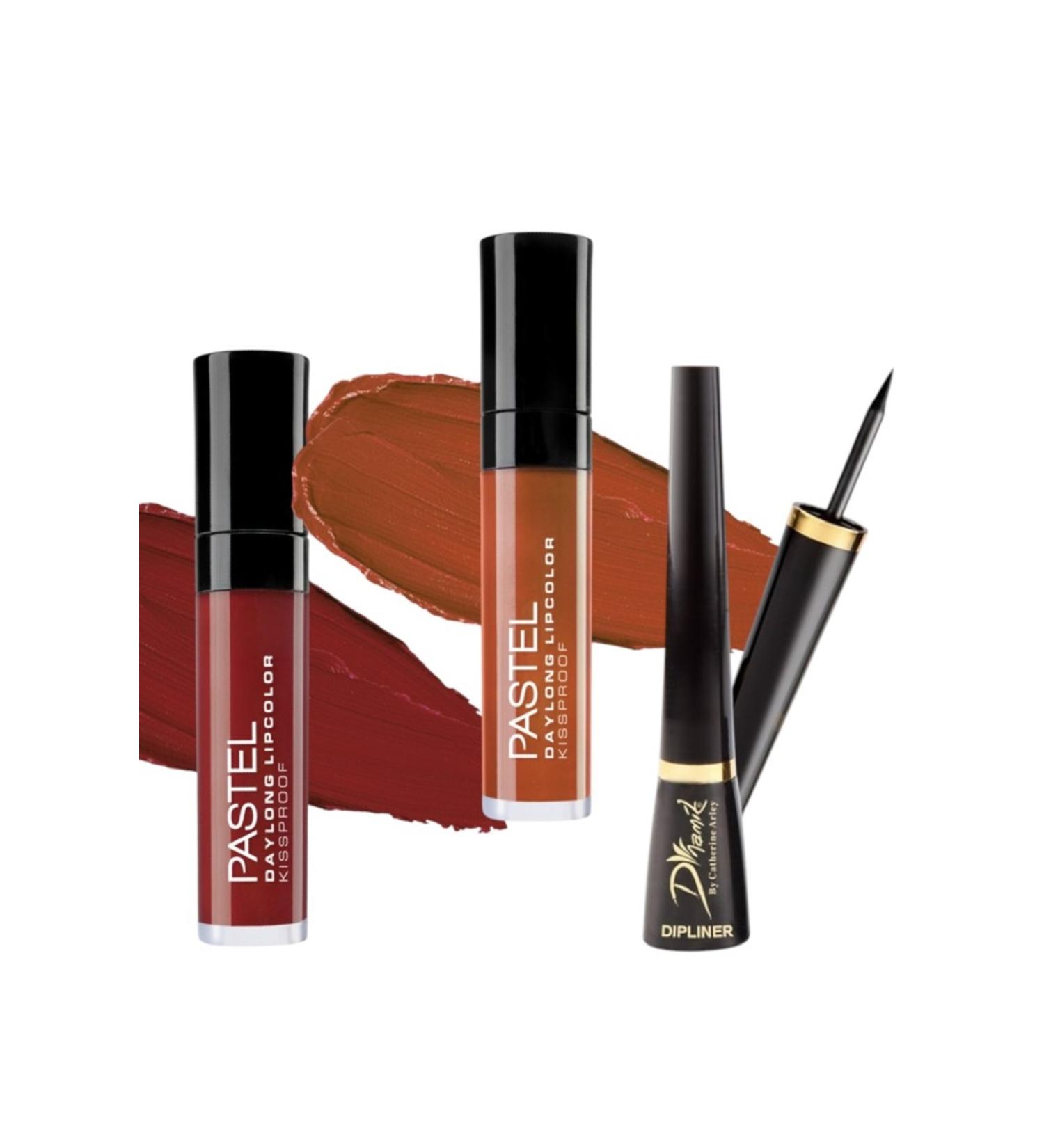 Pastel Daylong Lipcolor Kissproof - Liquid Matte Lipstick 36 and 38 + Catherine Arley Dipliner Black
