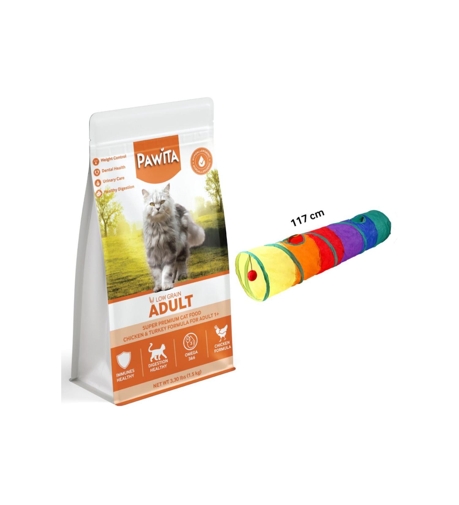 teknotrust Hypoallergenic Chicken Adult Dry Cat Food 1.5 Kg + Cat Play Tunnel Flat Model 1 Piece