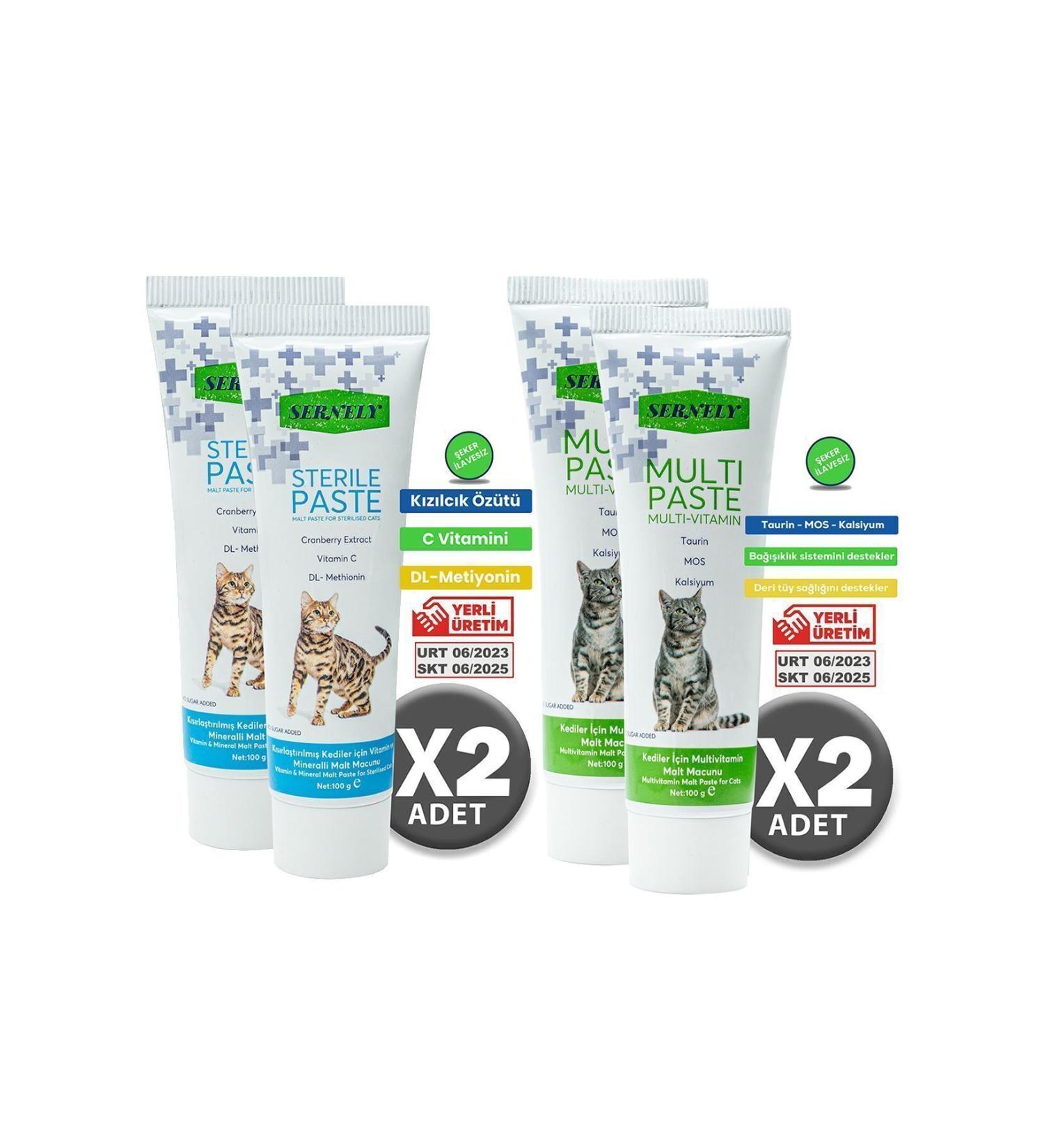teknotrust 2 Pieces Sterile Paste 100gr + 2 Pieces Multi-paste 100gr (2-Pack Advantage Cat Vitamin)