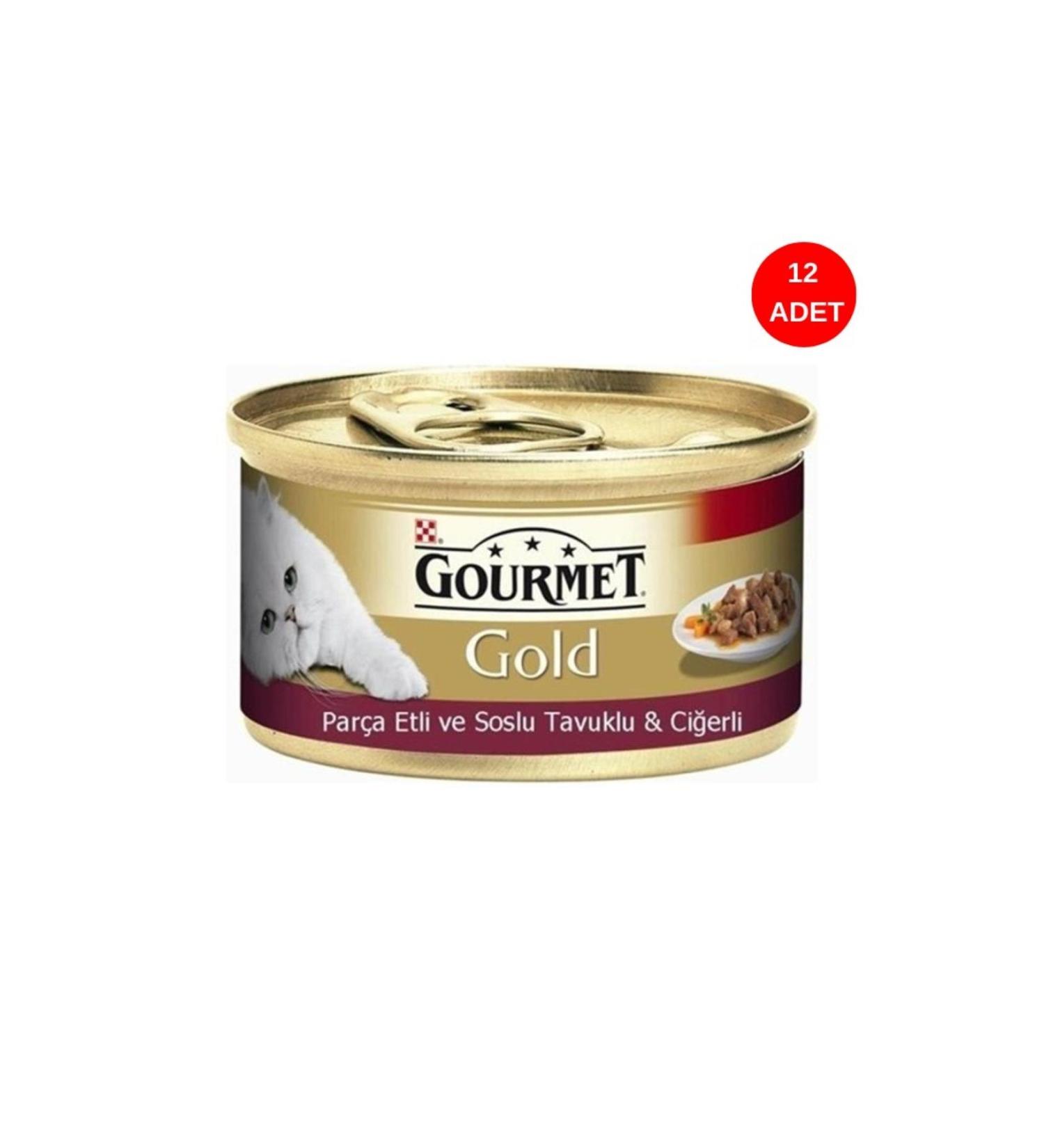 teknotrust Gold Piece Meat Chicken Liver Cat Wet Food 85 gr 12 Li