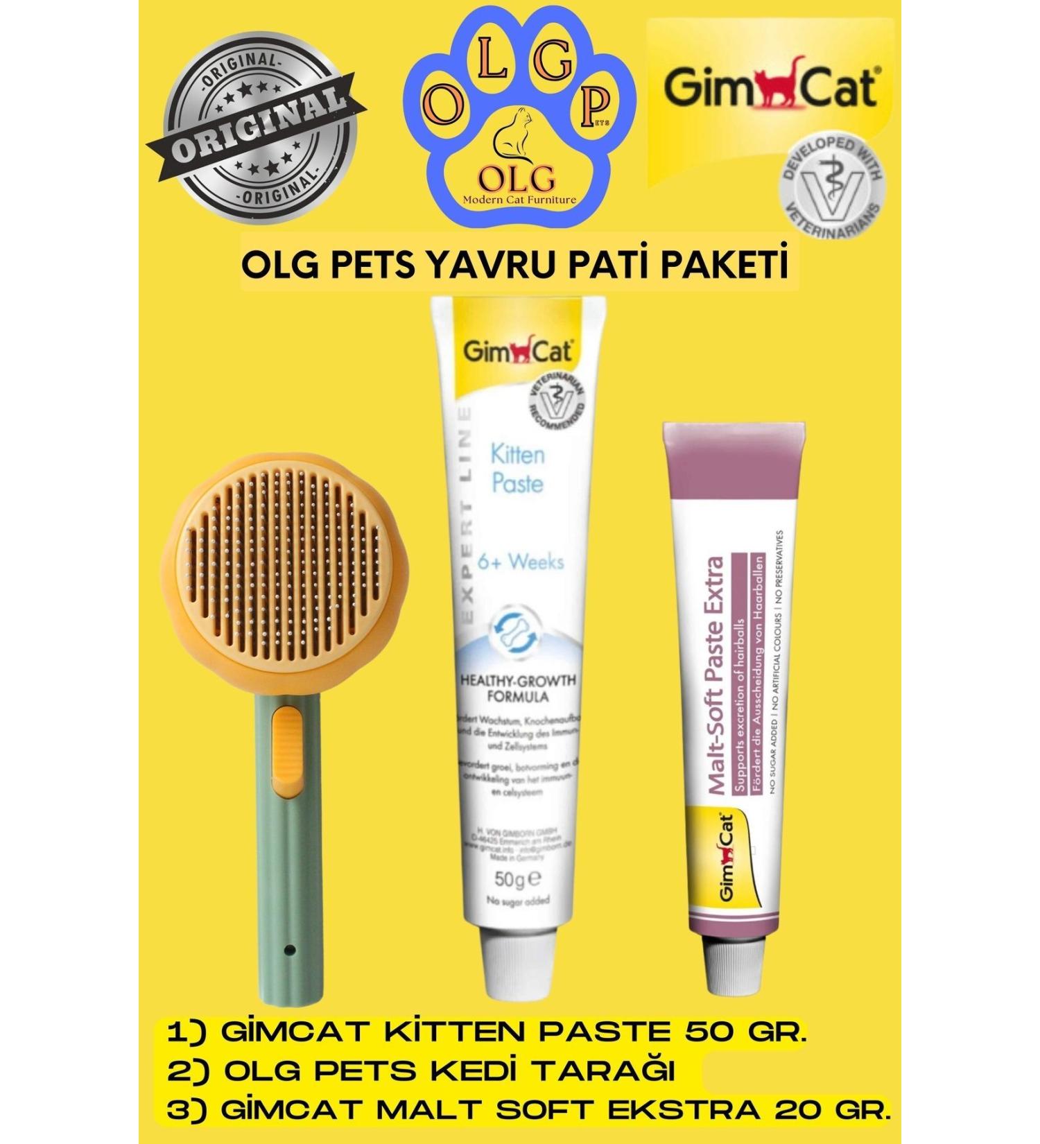teknotrust Kitten Paw Package (Gimcat Kitten Paste Gimcat Malt Soft Extra Olg Pets Cat Comb)