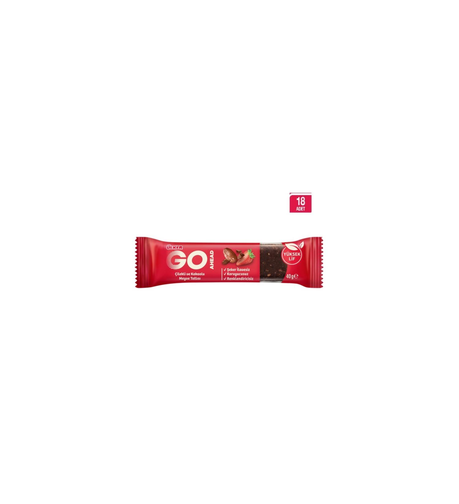 Ulker Go Ahead Strawberry Date Bar X18 Pieces 40 gr