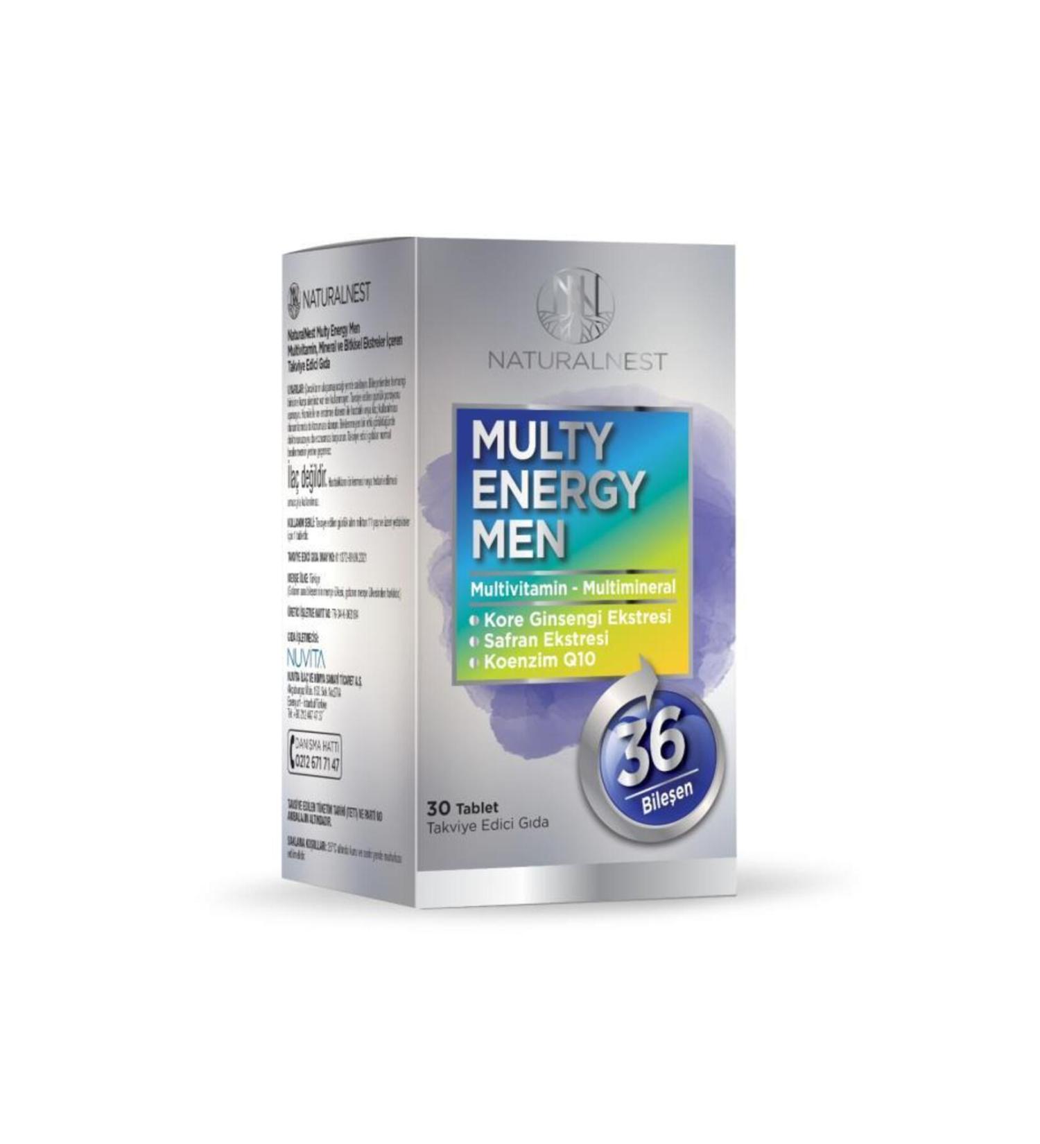 Natural Nest Multy Energy Men 30 Tablets