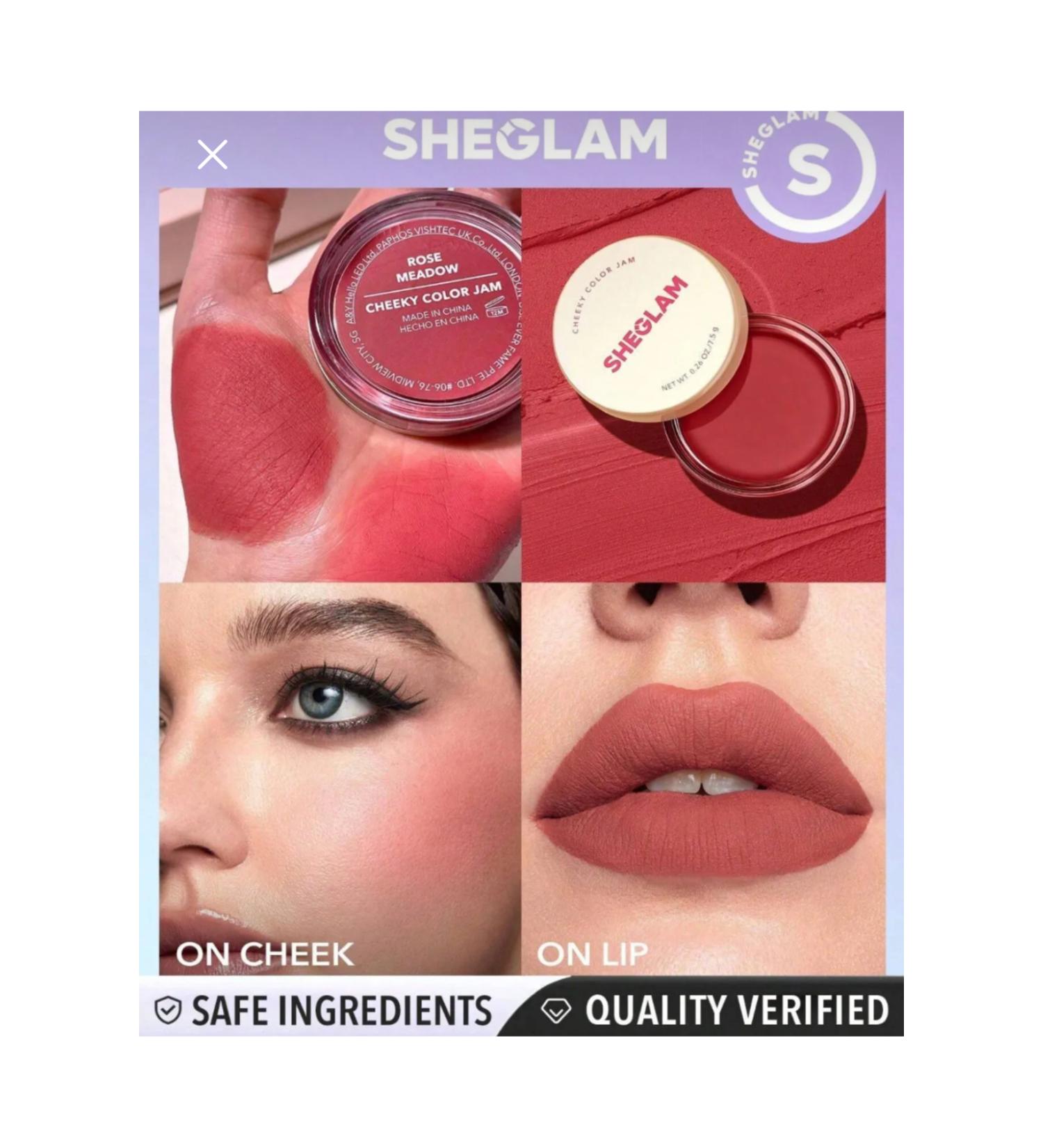 SHEGLAM Cheeky Color Jam-afternoon Peach 6 Shades Multi-use Cream Blush Lip Cream