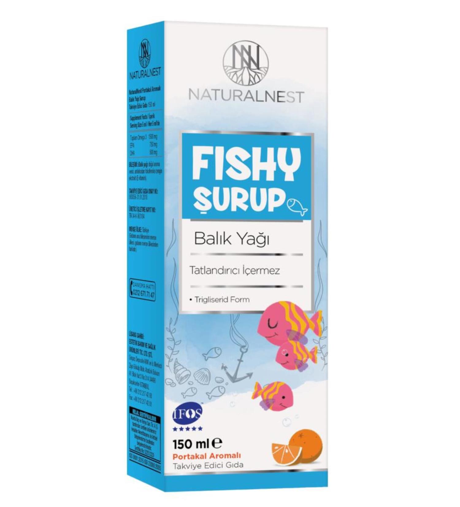 Natural Nest Fishy Orange Flavored Fish Oil Syrup 150 ml