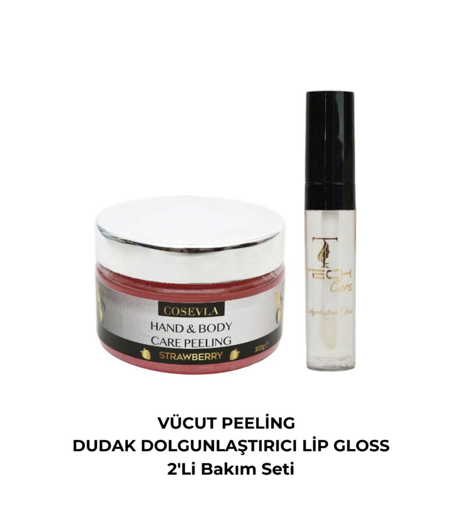 COSEVLA 2-Piece Set Body Peeling - Plumping Lip Gloss