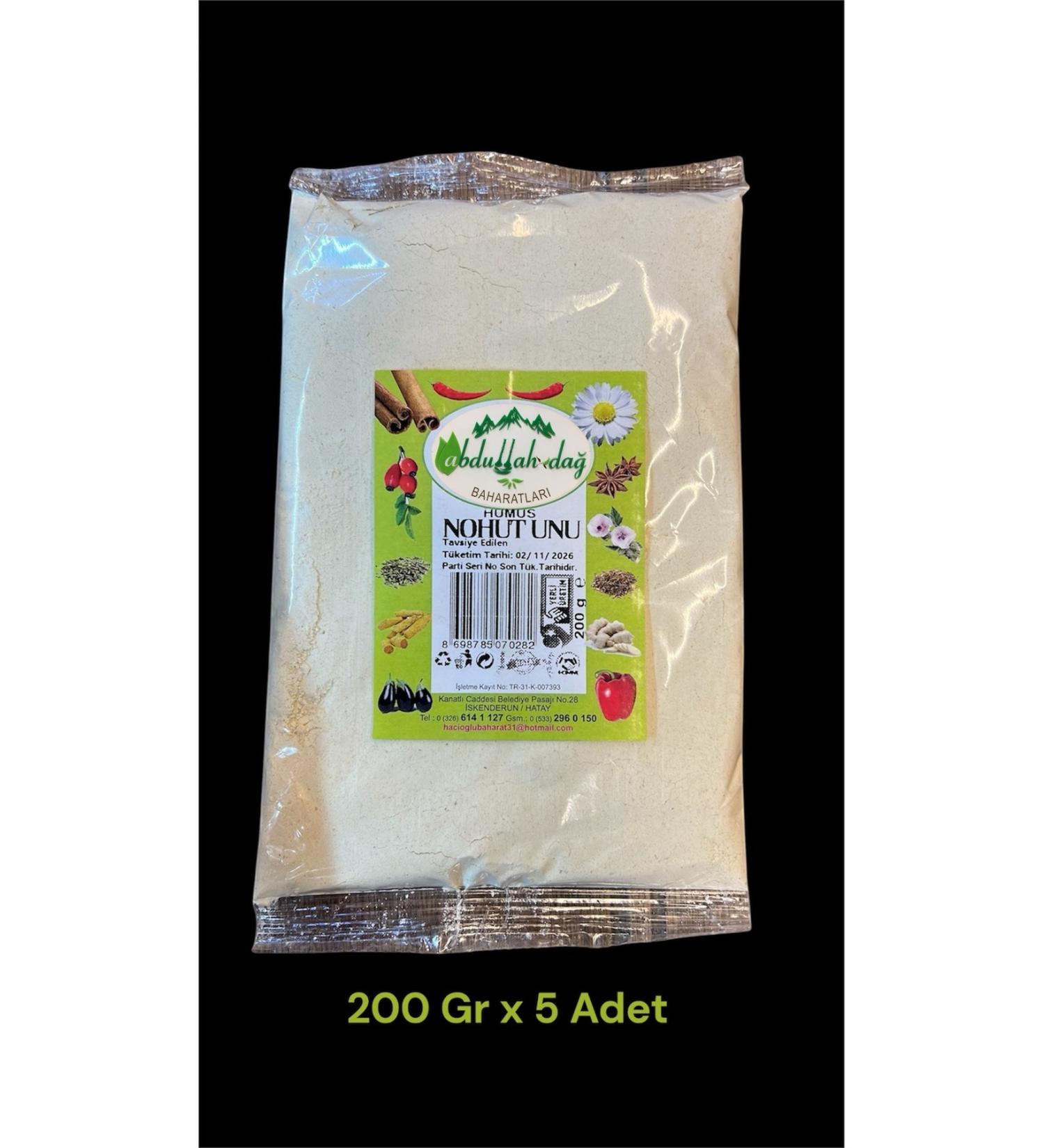 ABDULLAH DA Hatay Local Hummus Flour Chickpea Flour 200 Gr x 5 Pieces