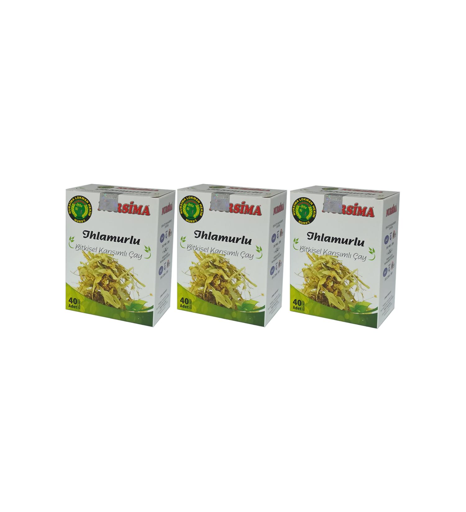 Nursima Linden Herbal Mixed Tea 40's Filter Bags 3 Boxes