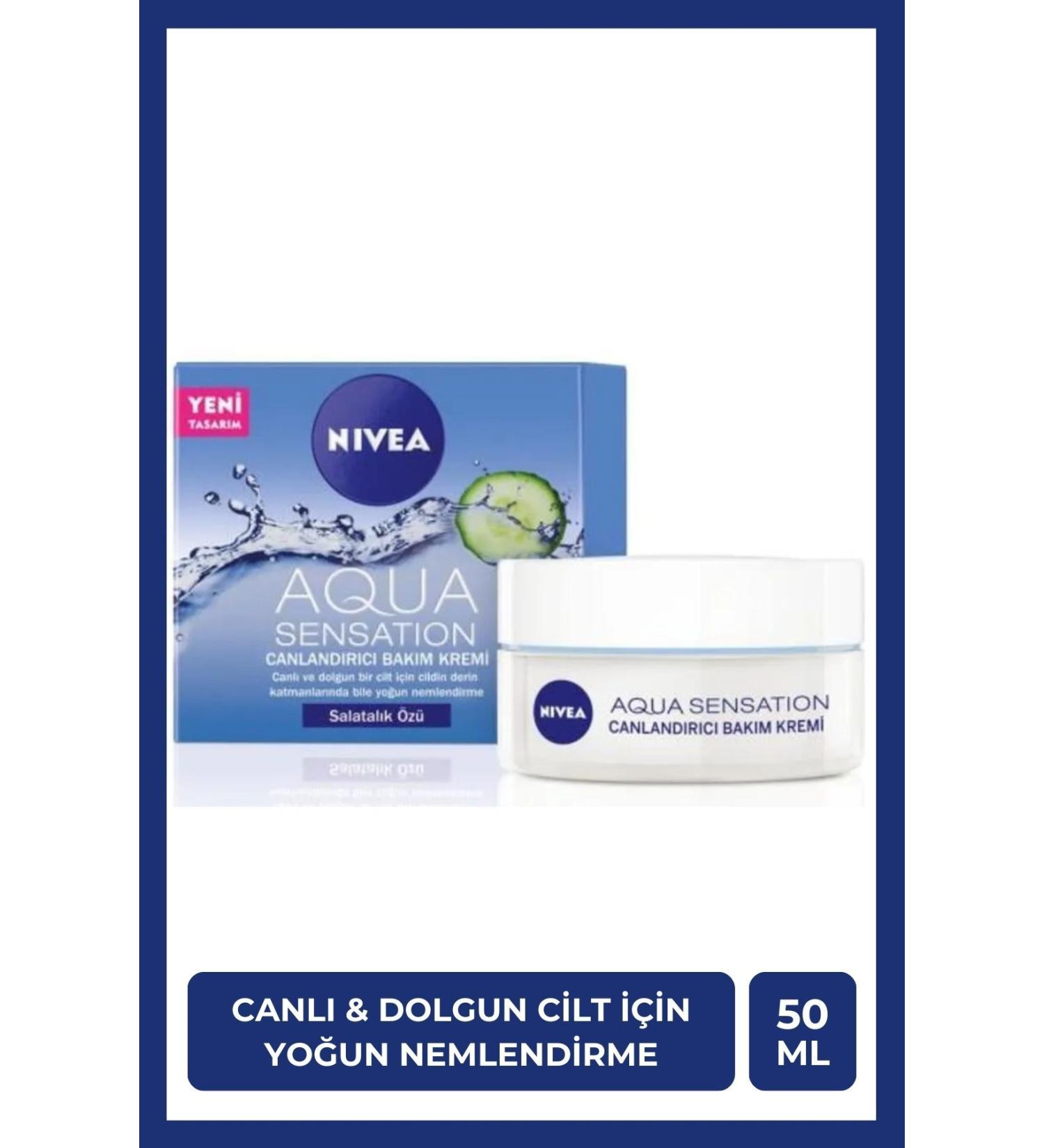 NIVEA Aqua Sensation Revitalizing Face Care Cream 50ml Moisturizer Cucumber Extract Plump Skin - Buy Online on GoSupps.com