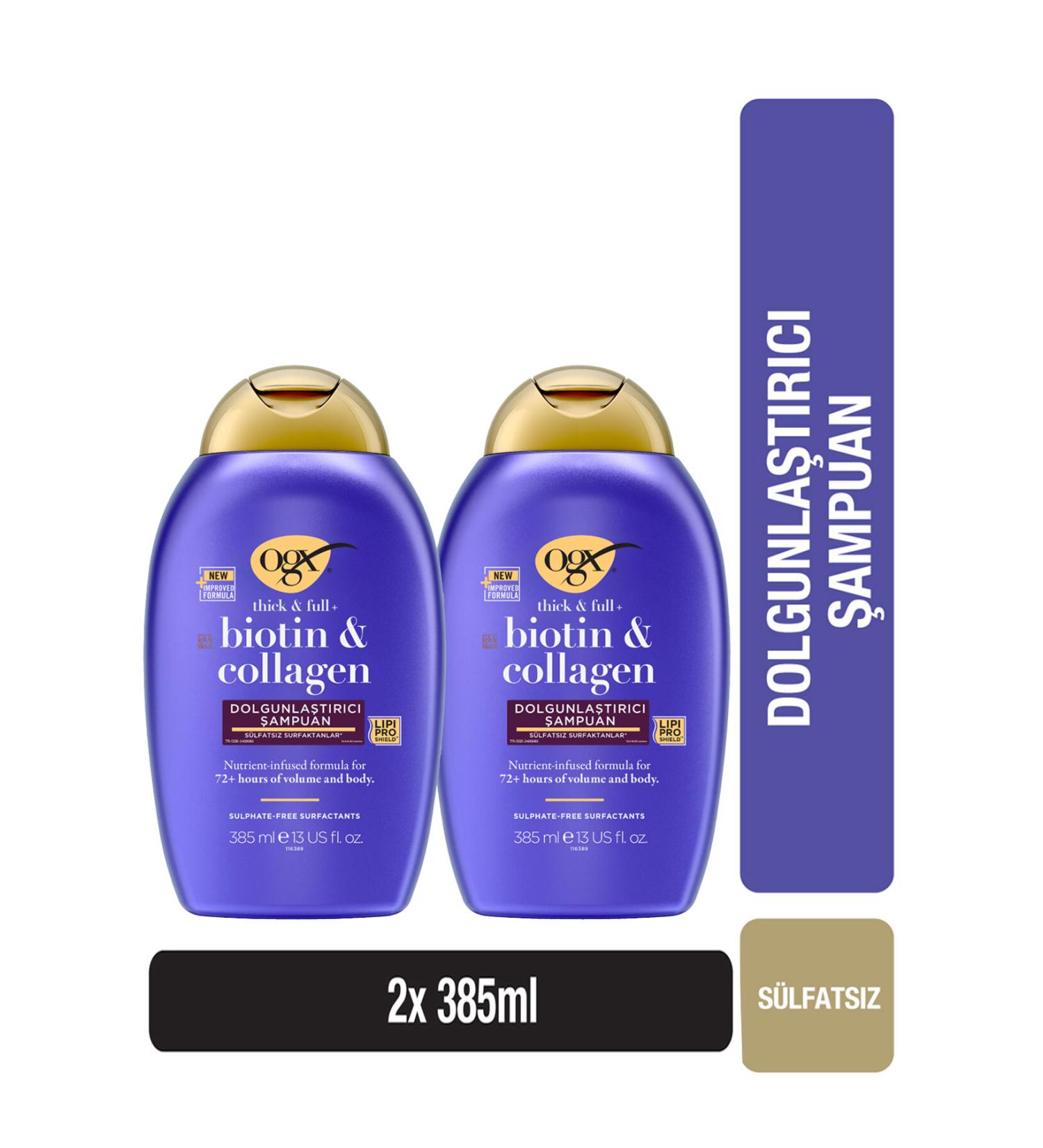 OGX Plumping Biotin & Collagen Shampoo 385 ml 2-pack - Buy Online on GoSupps.com