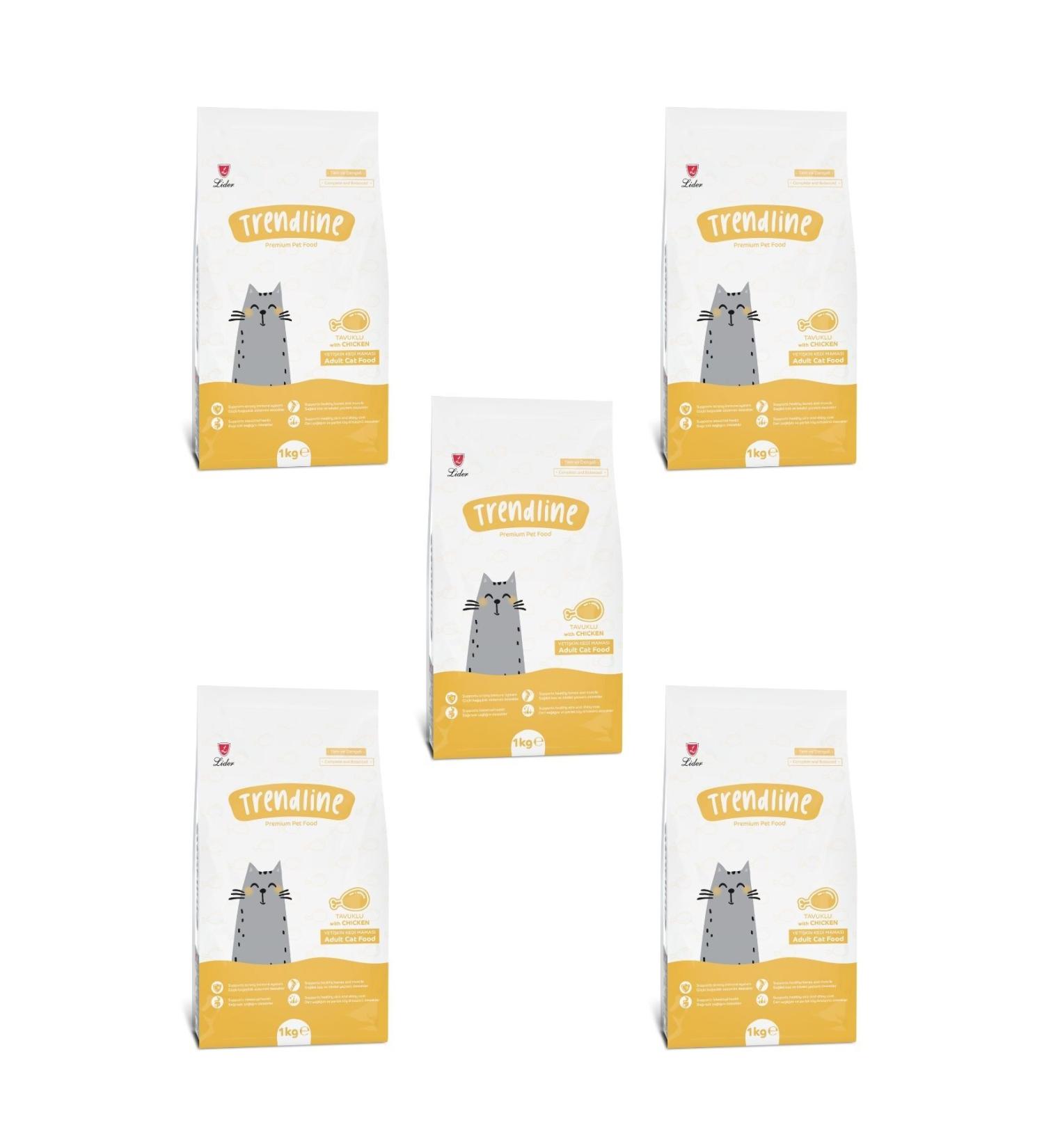 Trendline Chicken Cat Dry Food - 1 Kg X 5 Pieces