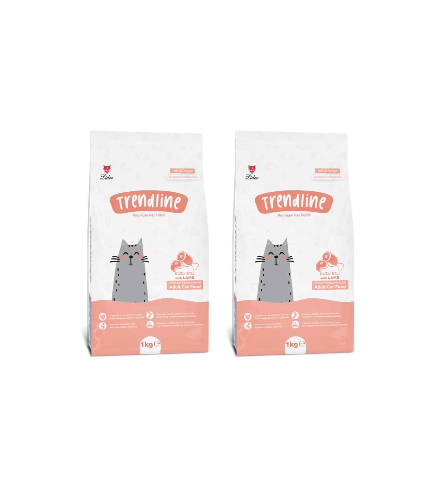 Trendline Lamb Adult Cat Food 1 Kg 2 Piece Set