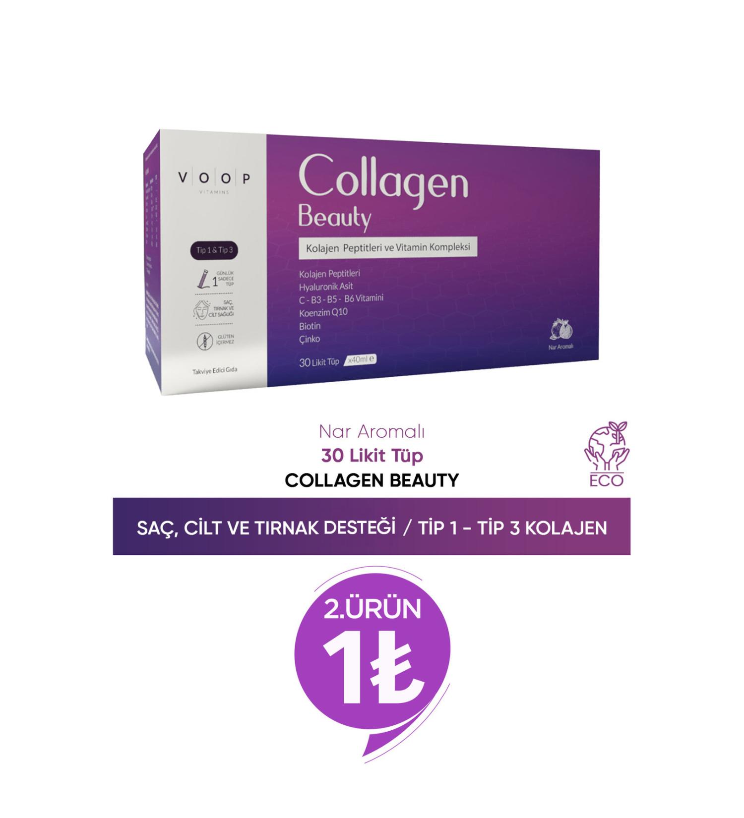 VOOP Collagen Beauty High Bioactive Hydrolyzed Collagen 0 Pure And Natural - 30 Tubes - Buy Online on GoSupps.com