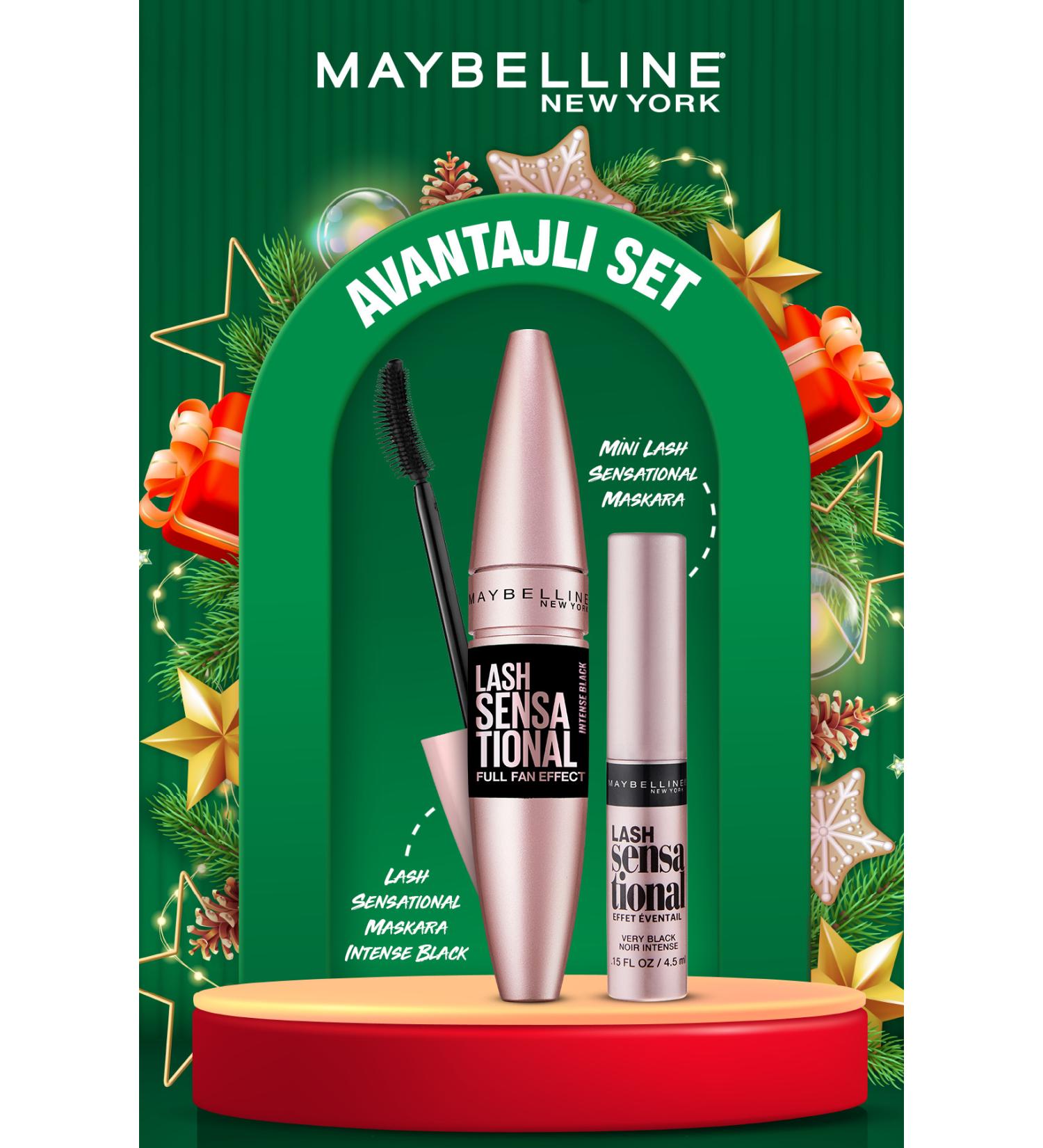 Maybelline New York Maybelline Lash Sensational Mascara Intense Black Black & Mini Lash Sensational Mascara - Buy Online on GoSupps.com