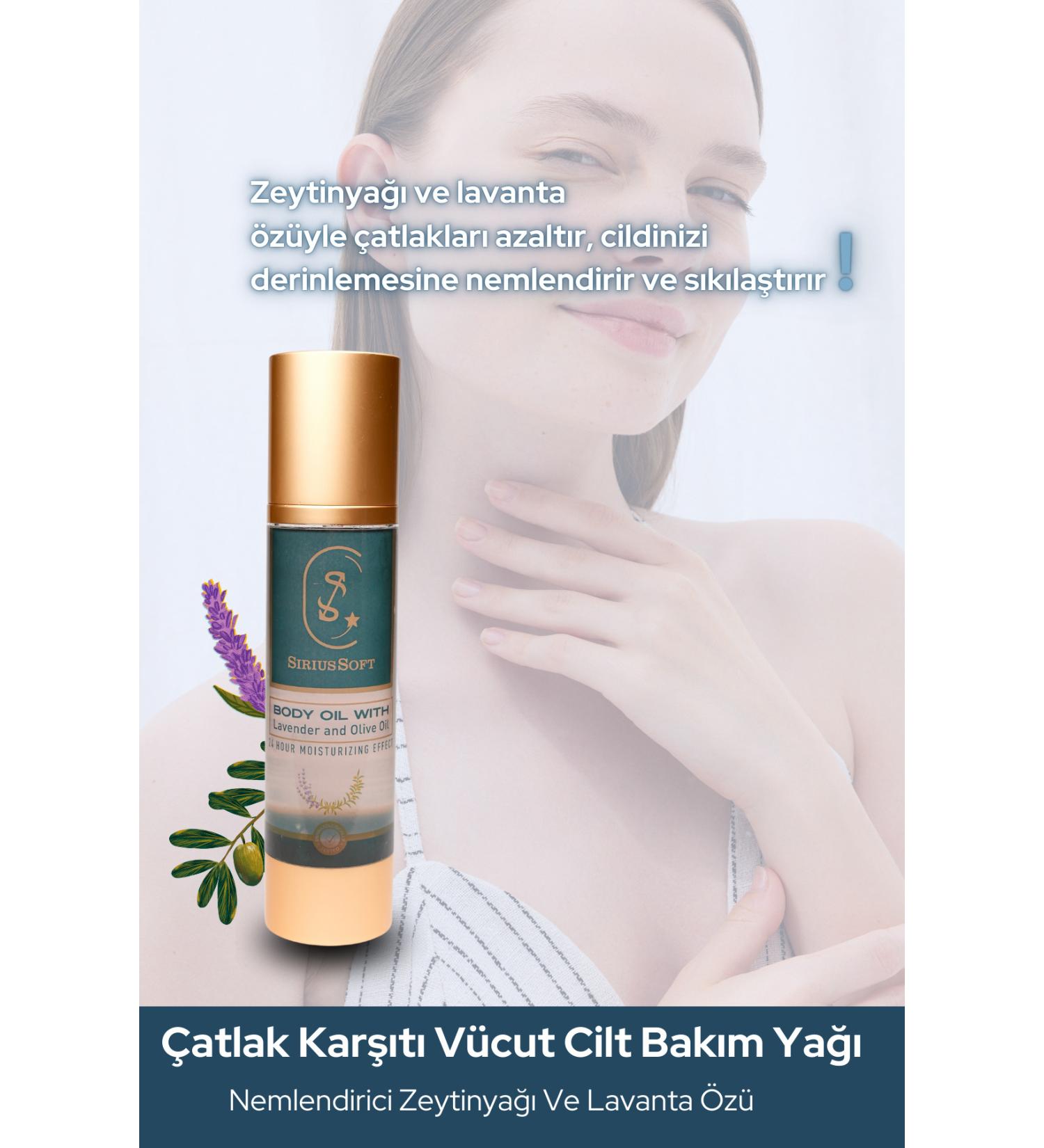 SiriusSoft Anti-Stretch & Moisturizing Skin Care Oil 100 ml - Olive Oil and Lavender Essence - Buy Online on GoSupps.com