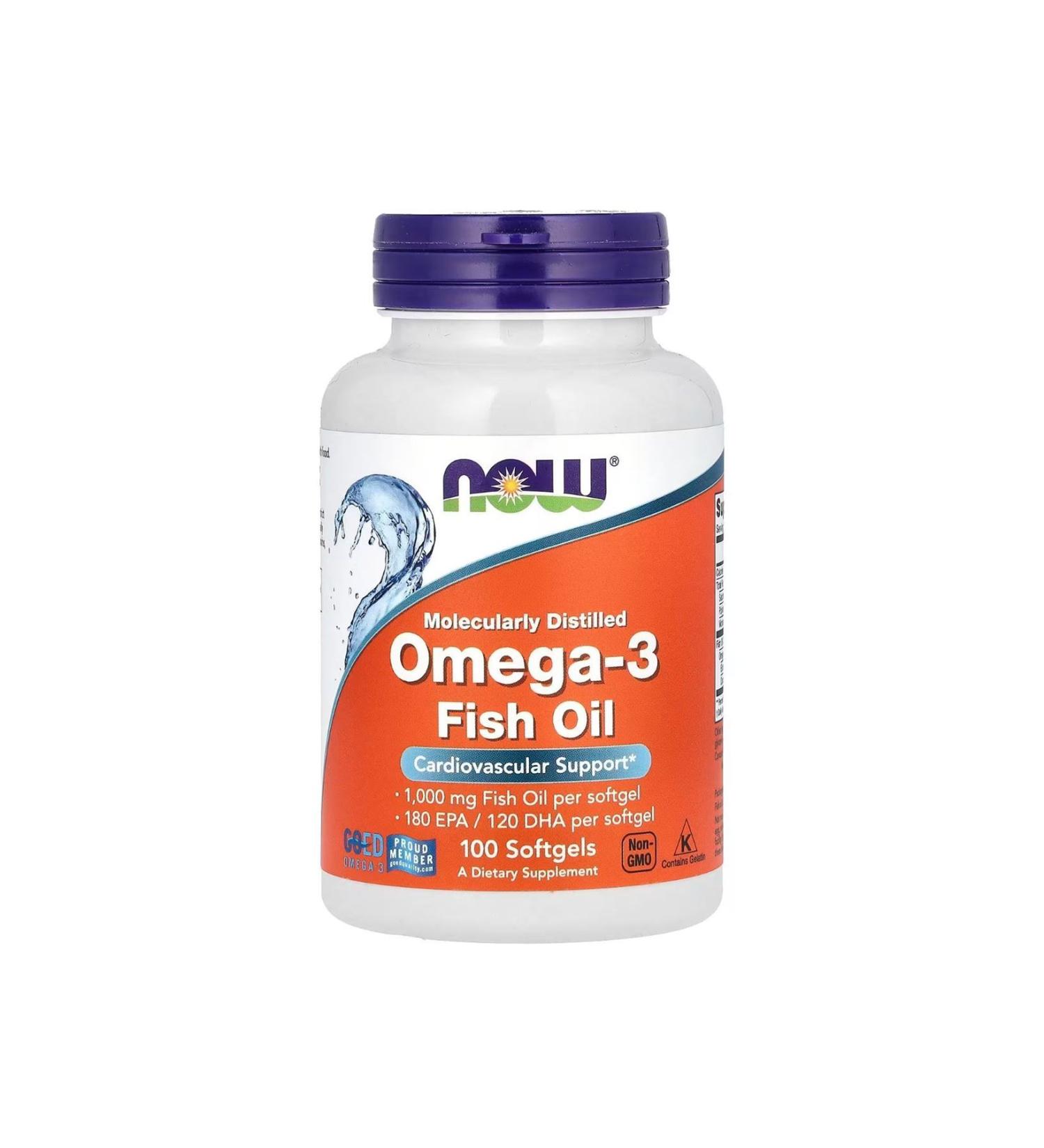 Now Foods Foods Omega3 fish oil 1000 mg 100 Softgels