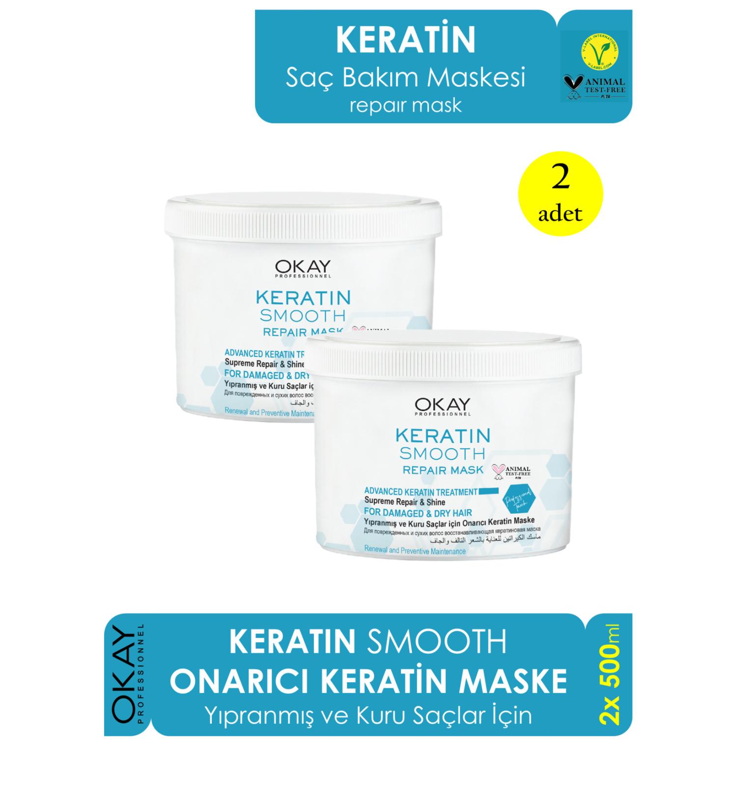 Okay Keratin Smooth Repair Mask 500 ml X 2 Pieces