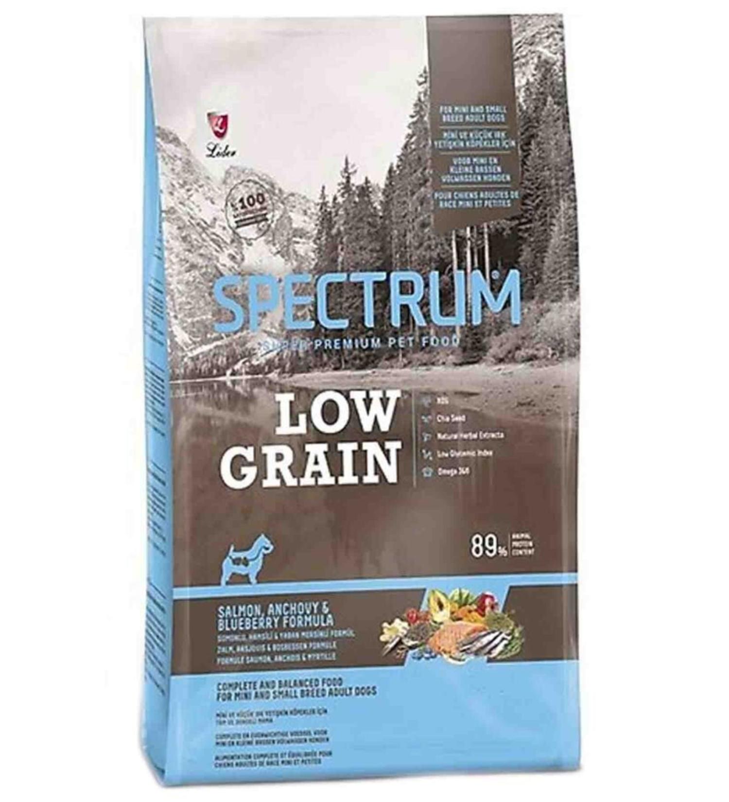 Spectrum Low Grain Salmon Anchovy and Blueberry Small Breed Adult Dog Food 2.5kg+600gr