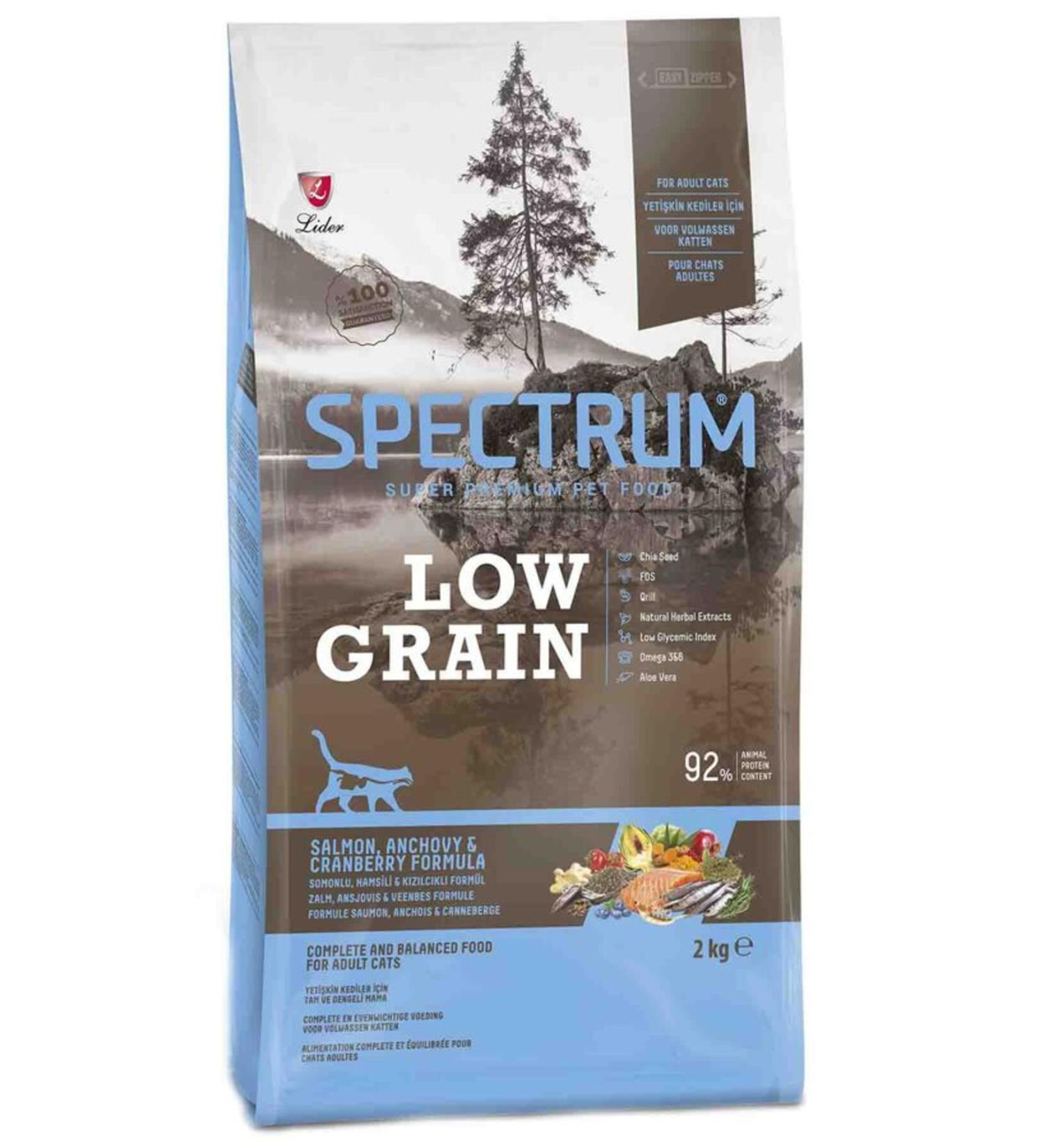 Spectrum Low Grain Salmon Anchovy and Cranberry Adult Cat Food 2kg