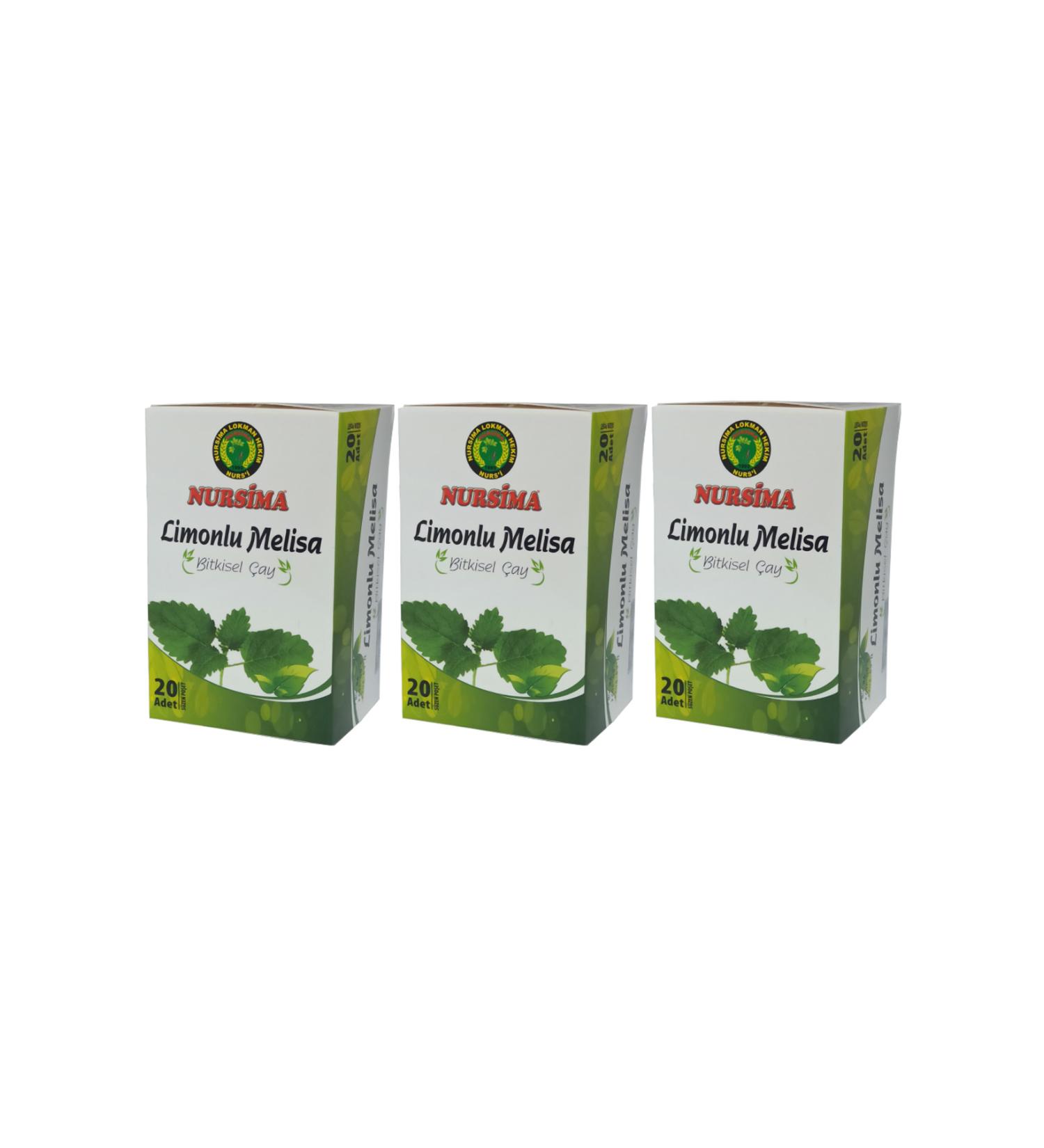 Nursima Lemon Balm Herbal Tea 20 Filter Bags 3 Boxes