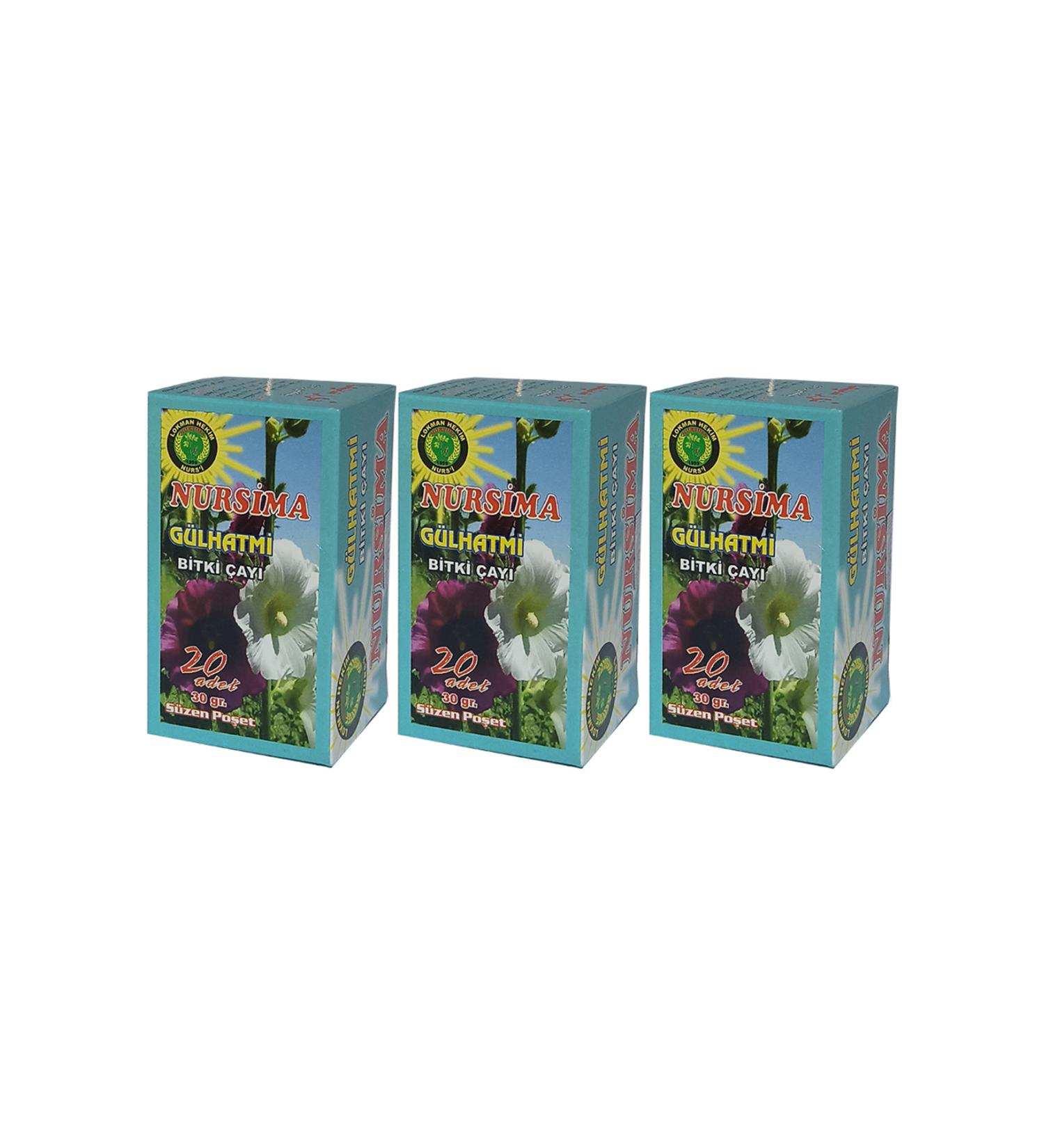 Nursima Hollyhock Herbal Tea 20 Filter Bags 3 Boxes