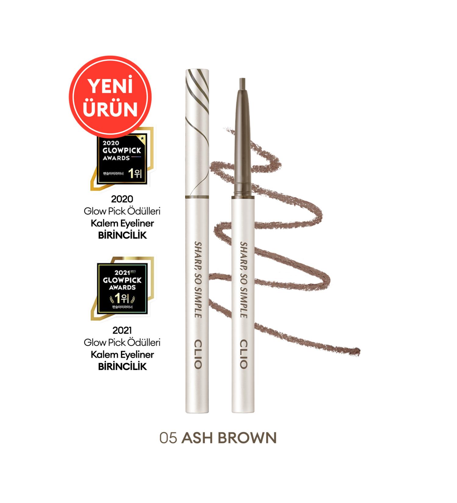 CLIO Waterproof Fine-Tip Eyeliner CLIO Sharp So Simple Waterproof Pencil Liner (005 Ash Brown) - Buy Online on GoSupps.com