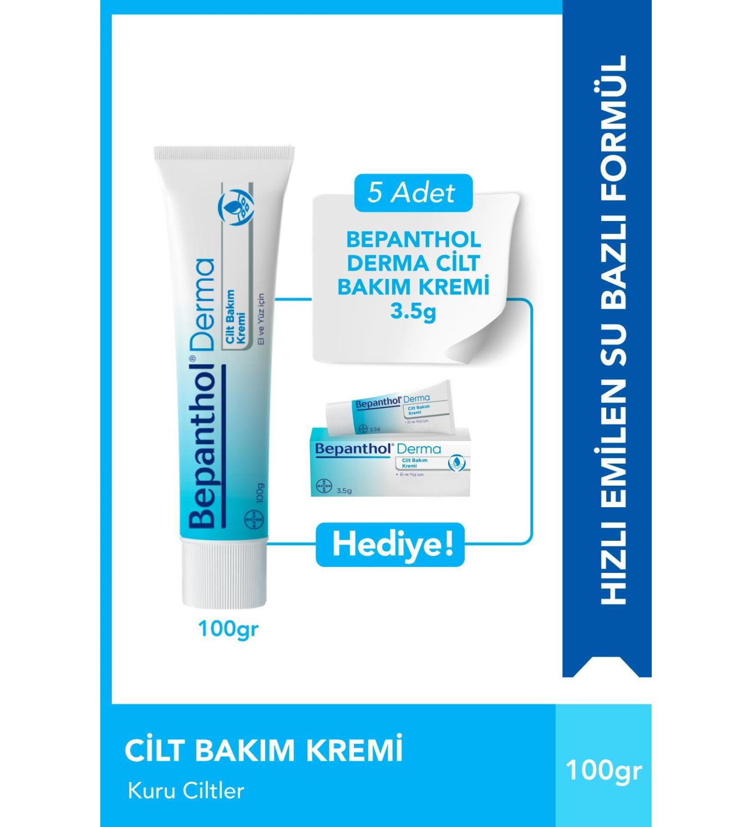 Bepanthol Derma Skin Care Cream 100gr & 5 Pieces Skin Care Cream 3.5gr Gift - Buy Online on GoSupps.com