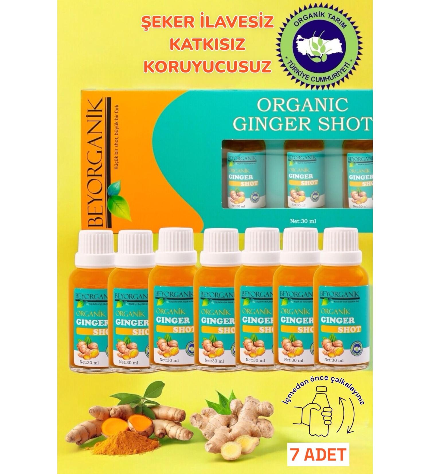 BEYORGANIC Organic Ginger Shot (7pcstx30ml) Glass Bottle - Buy Online on GoSupps.com