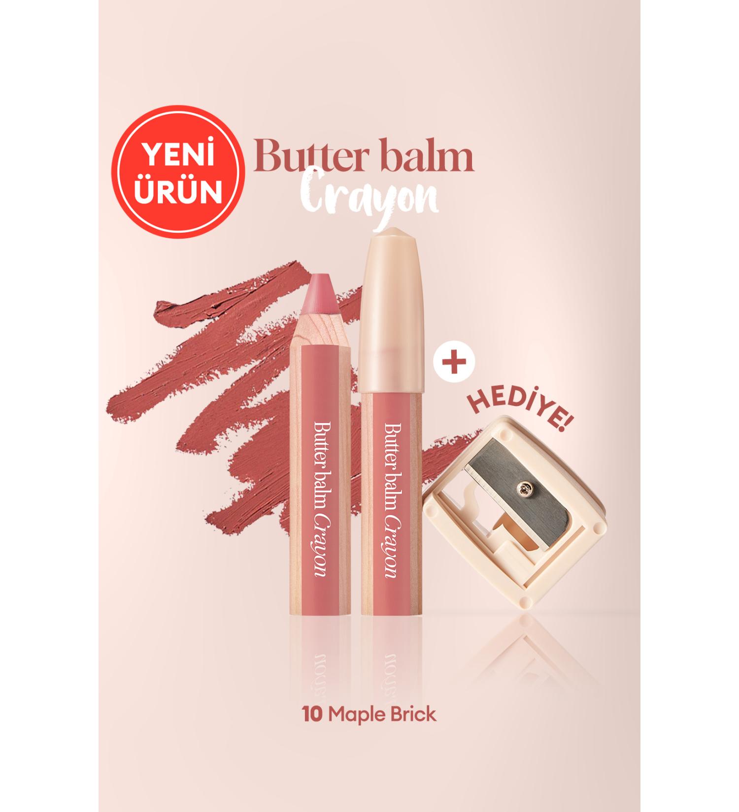 CLIO Creamy Tinted Lip Balm in Pencil Shape & Sharpener CLIO Butter Balm Crayon 010 Maple Brick - Buy Online on GoSupps.com