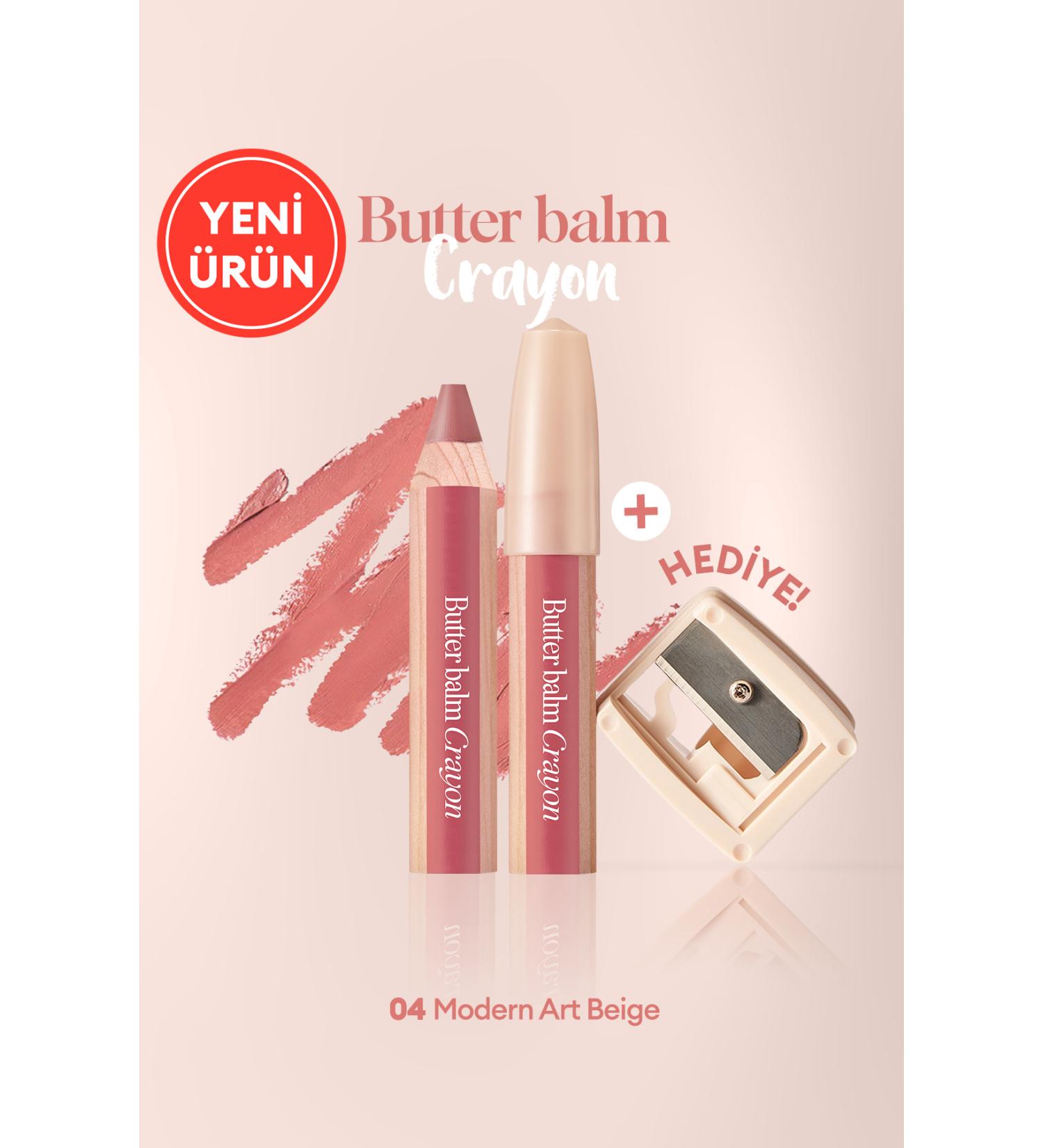 CLIO Creamy Tinted Lip Balm in Pencil Shape & Sharpener CLIO Butter Balm Crayon 004 Modern Art Beige - Buy Online on GoSupps.com