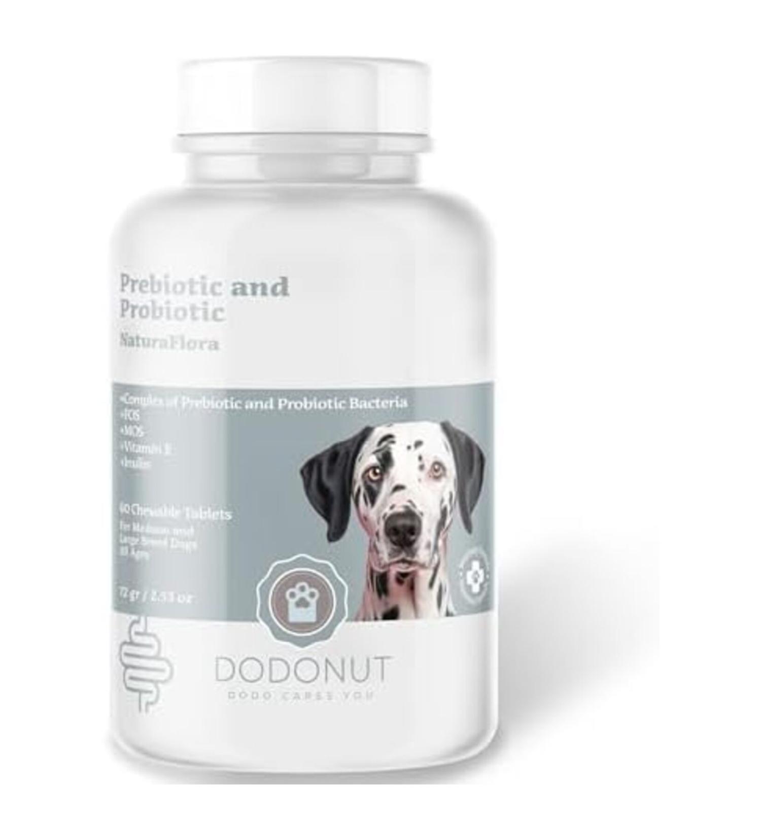 Furlo Dodonut NaturaFlora Dog Probiotic and Prebiotic Dietary Supplement 60 Tablets