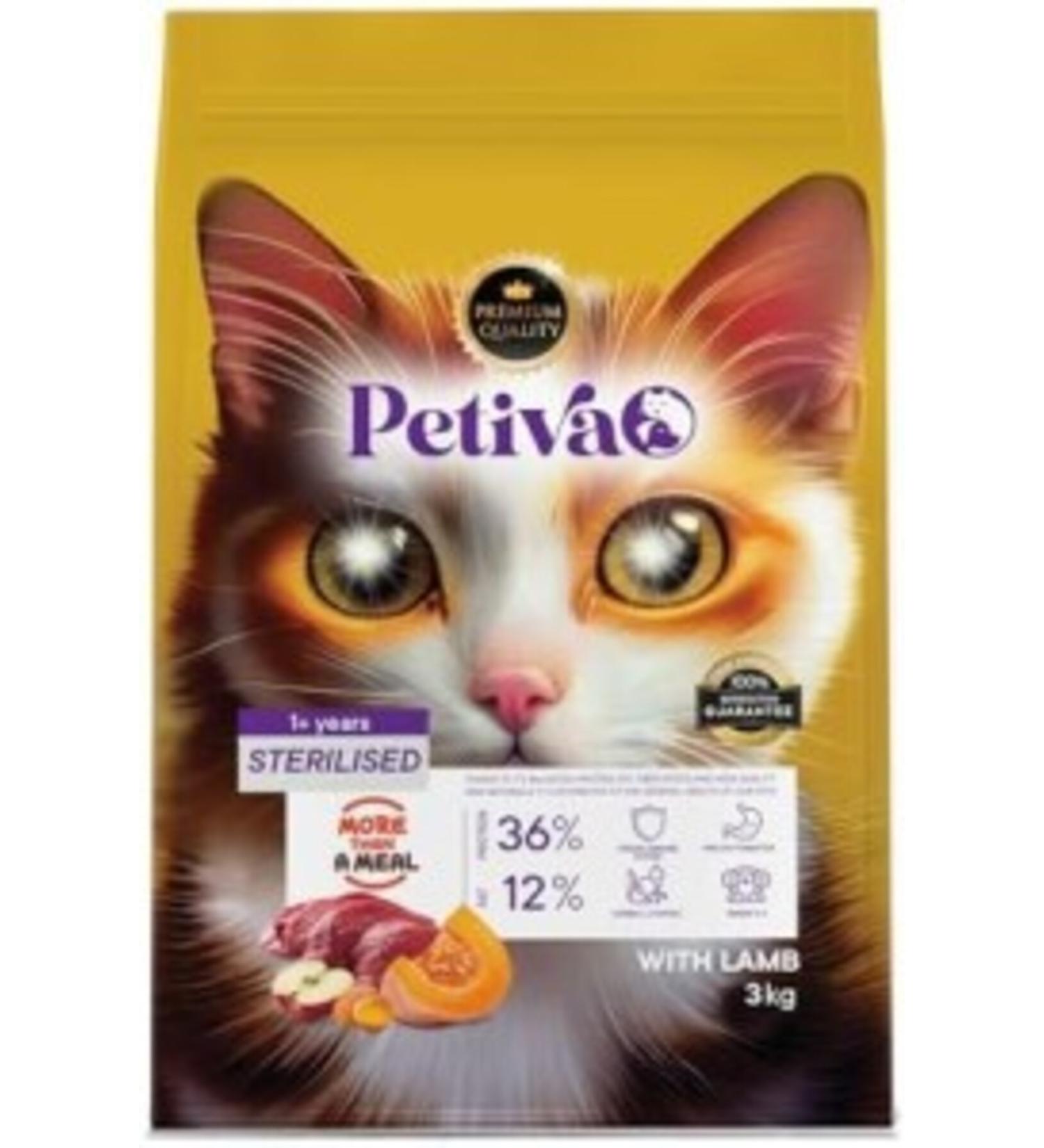 Furlo Petiva Lamb Meat Dry Cat Food for Sterilized Adult Cats (3 Kg Lamb)