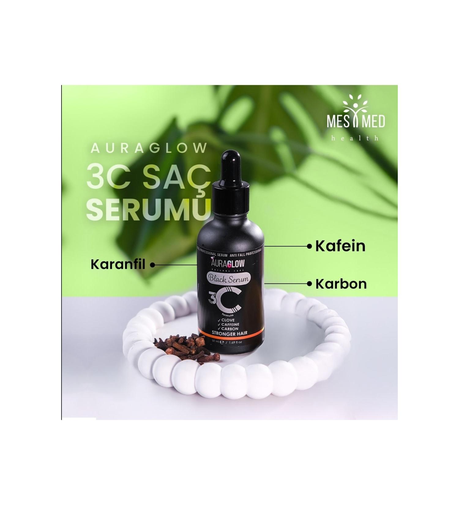 AURA GLOW 3c Herbal Serum Against Hair Loss (BLACK SERIES)