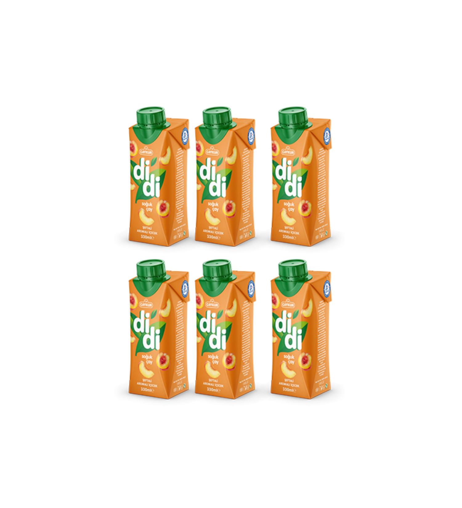 aykur Didi Peach Flavored Iced Tea 330 Ml Peach x 6 Pieces