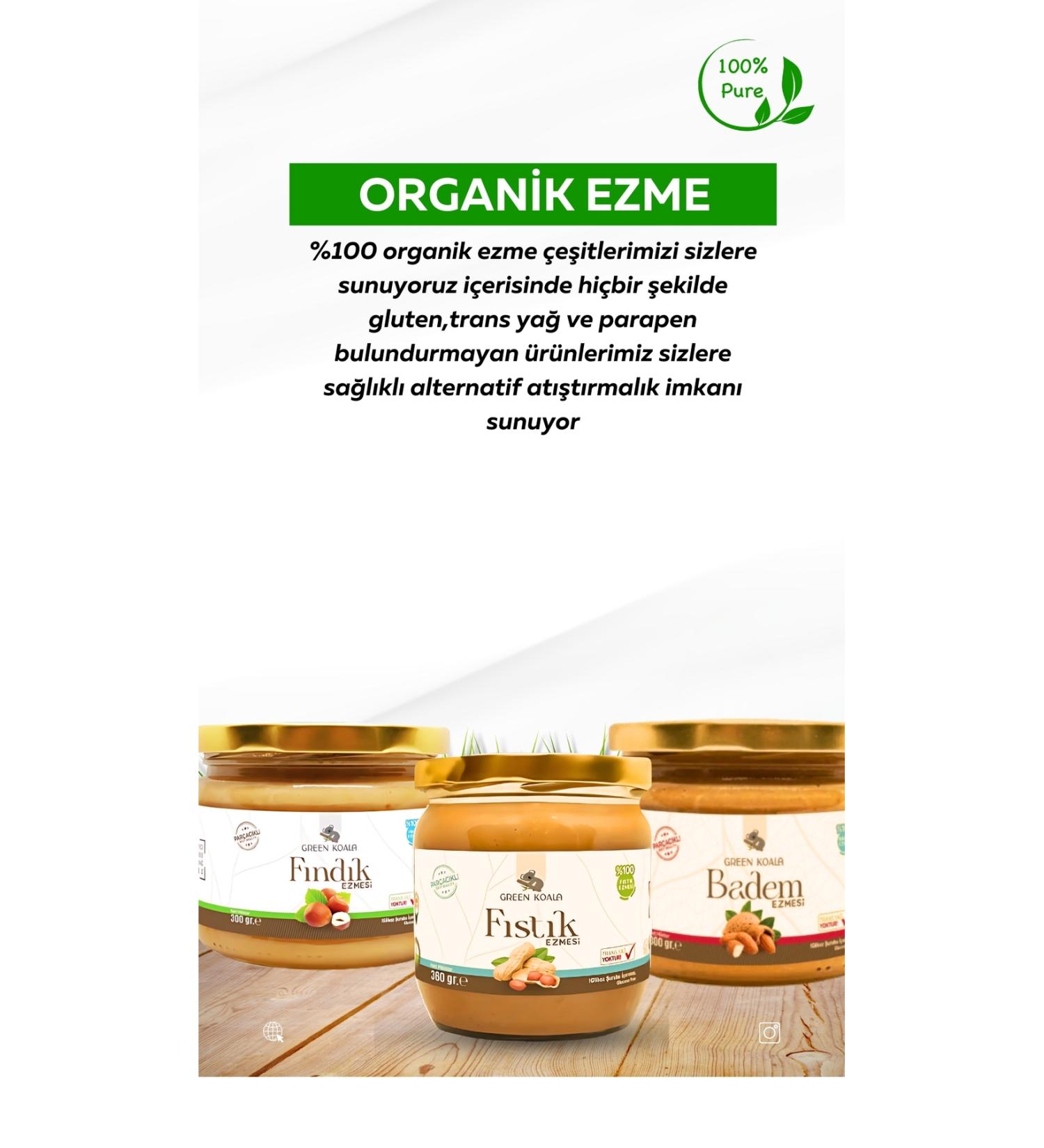 Green Koala Peanut Butter 360 gr. Hazelnut Butter with Chunks 300 gr. Almond Butter with Chunks 300 gr.