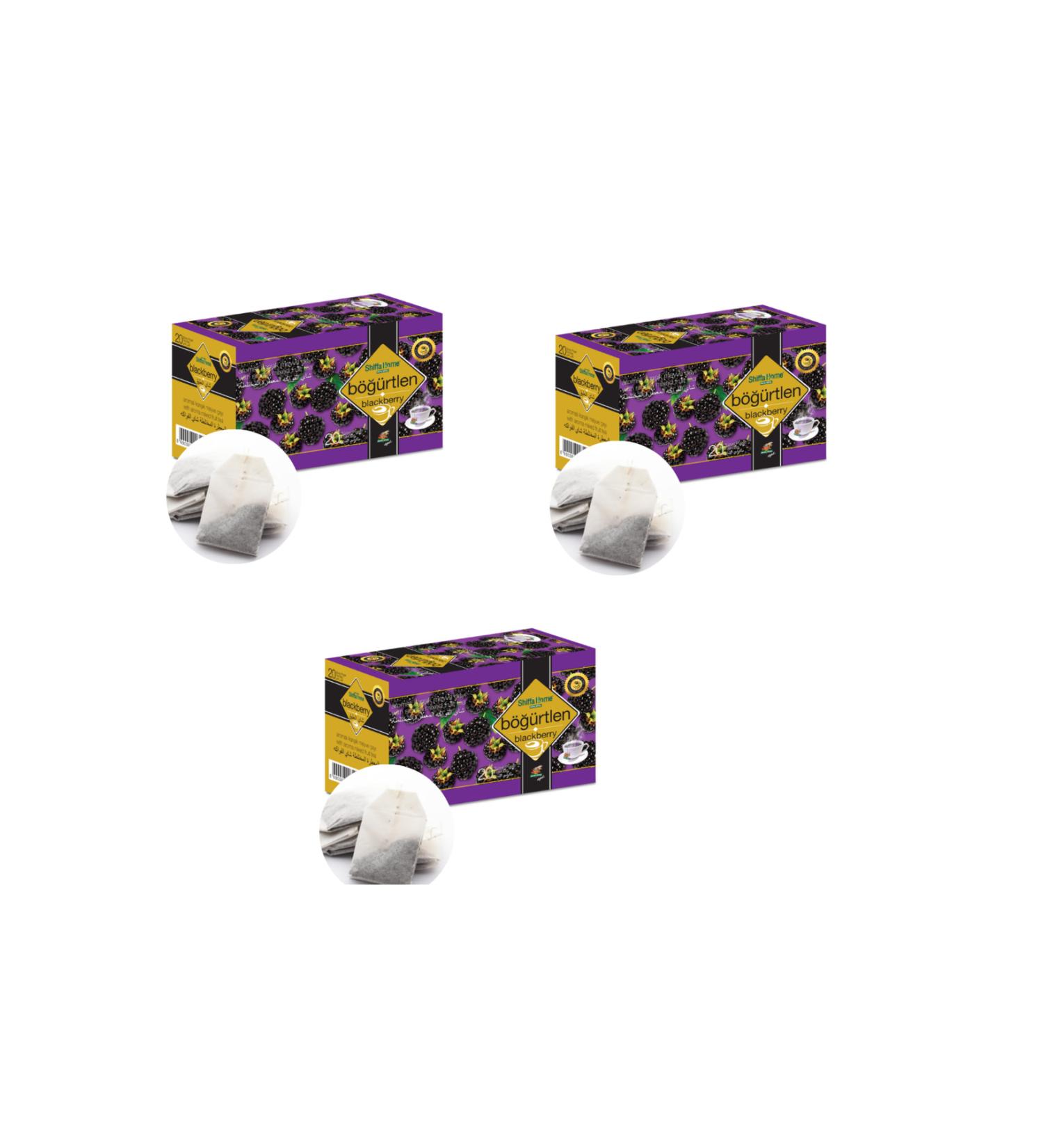 Shiffa Home Blackberry Herbal Tea Shake 20 Filtering Bags 3 Pieces
