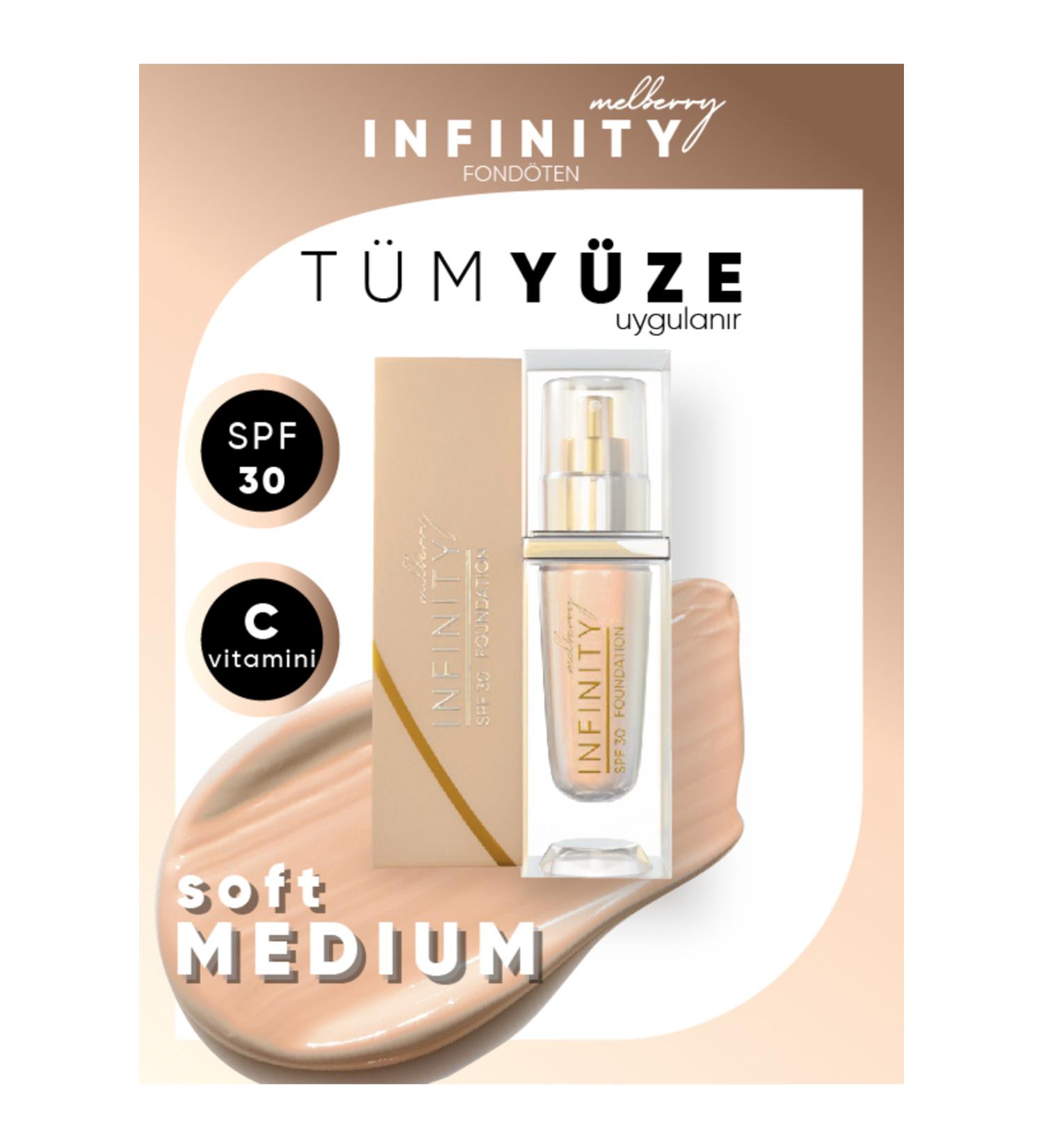 Melberry Infinity Foundation Large Size 40 ml Foundation Soft Medium - Buy Online on GoSupps.com