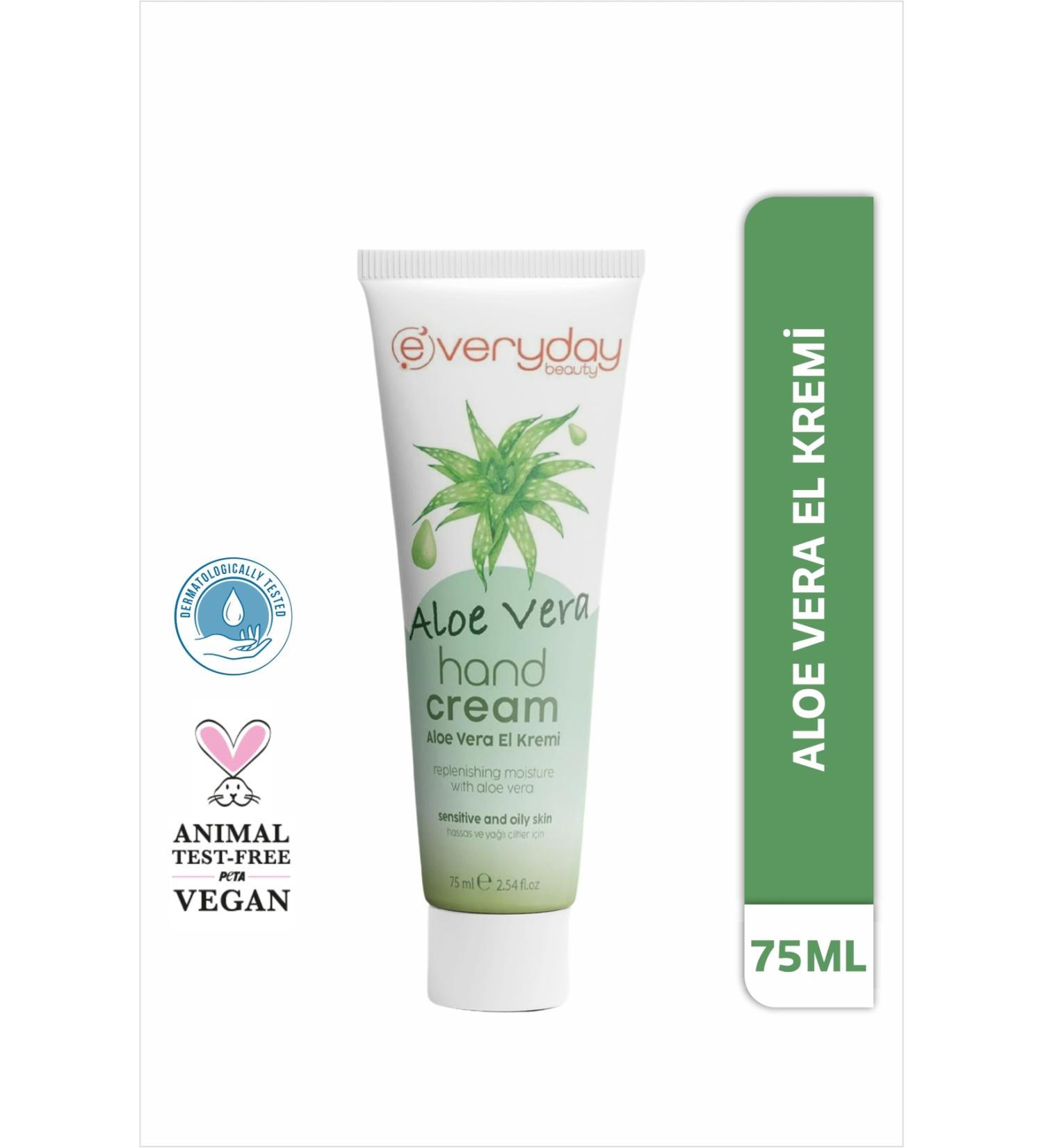 Everyday Beauty Aloe Vera Hand Cream 75 ml Refreshing Moisture and Regenerating Care