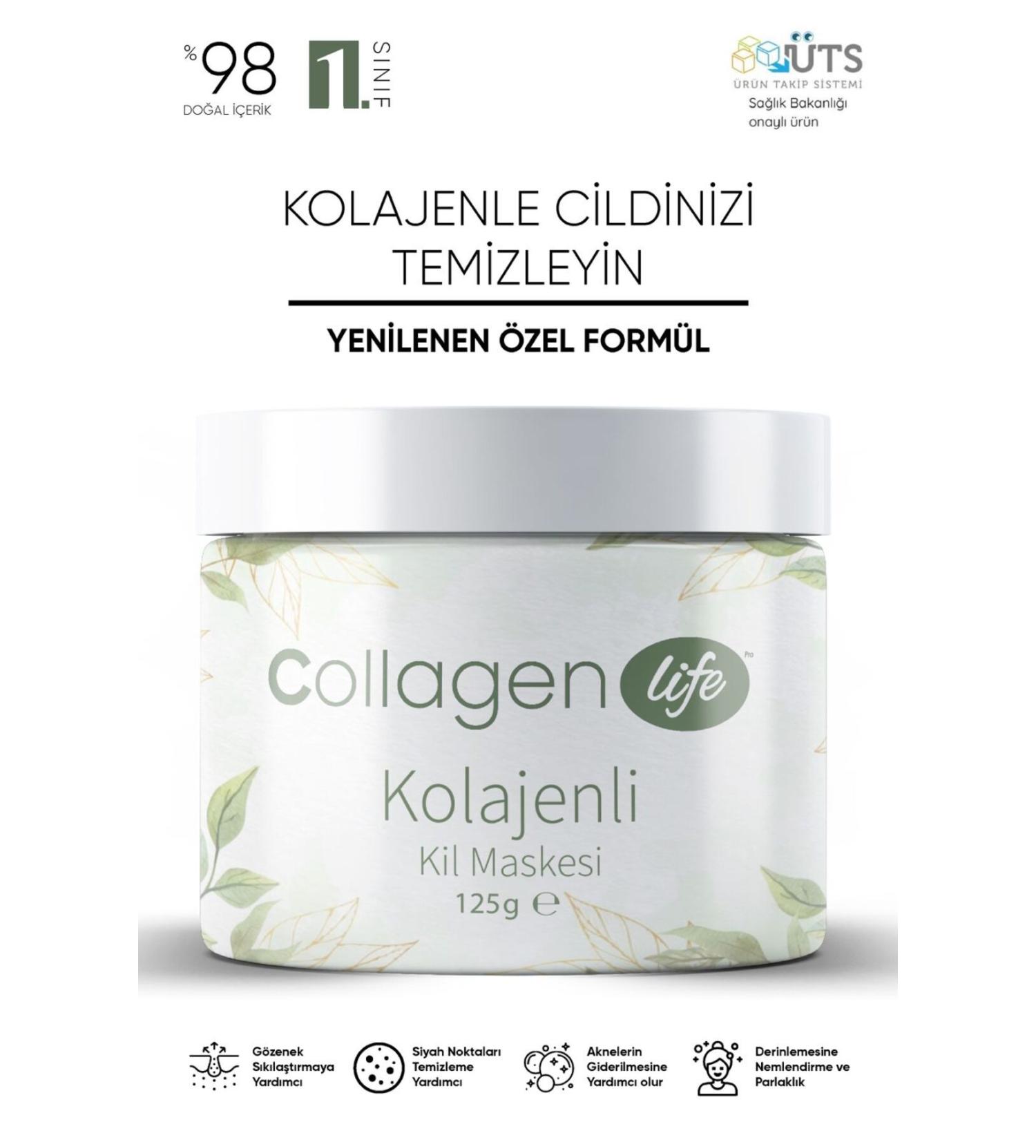 Collagen Life Anti-Acne and Blackhead Collagen Clay Mask 125gr - Buy Online on GoSupps.com