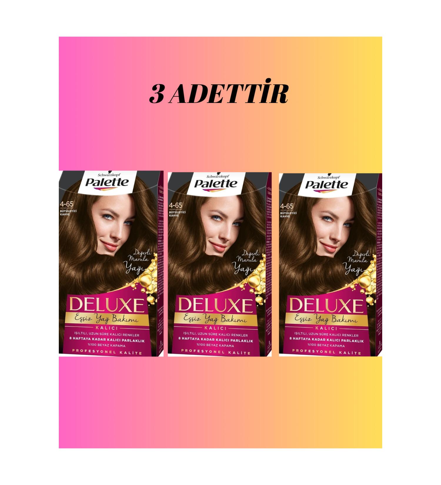 Palette Deluxe 4-65 Fascinating Brown Hair Dye X3