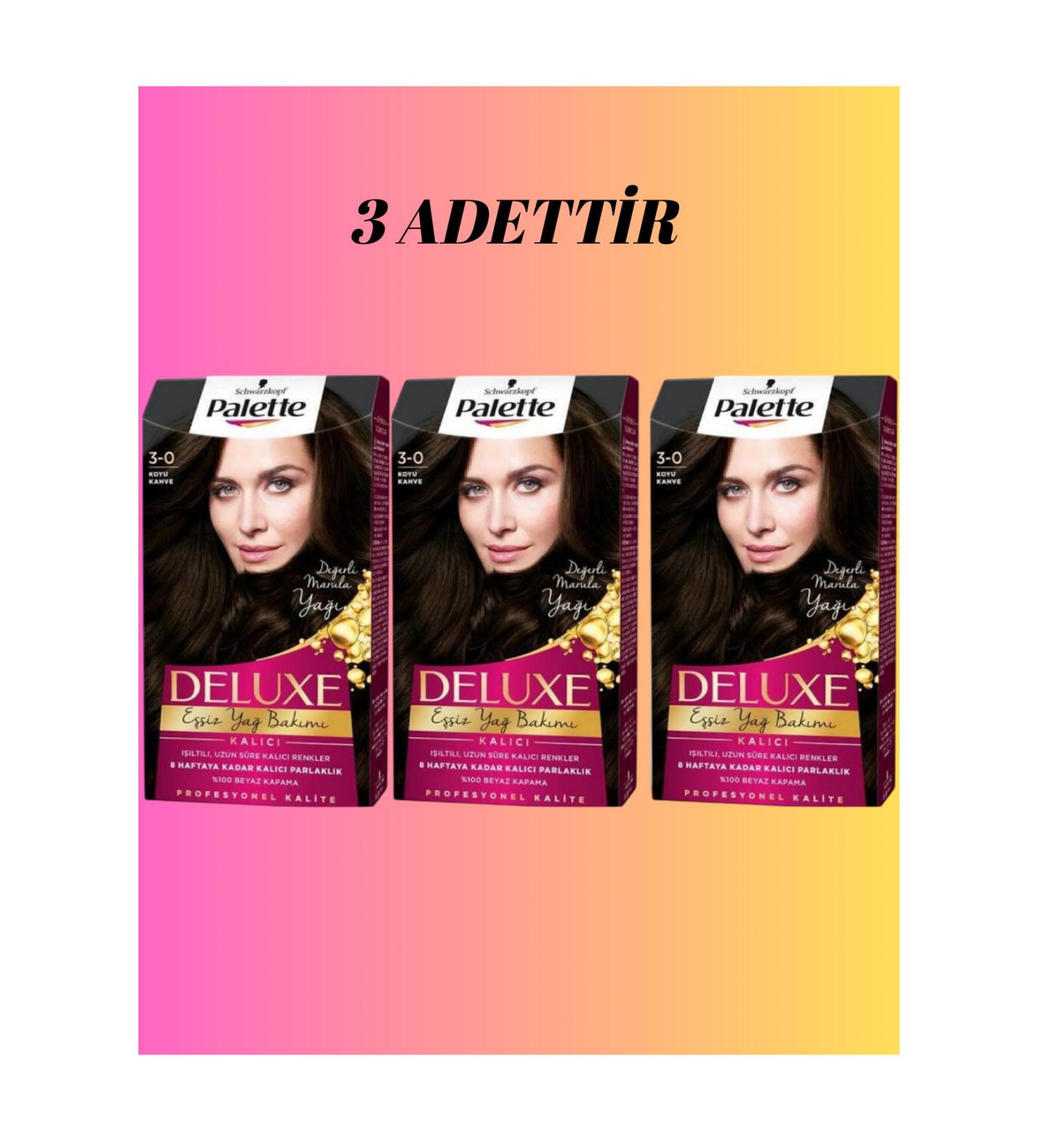 Palette Deluxe 3-0 Dark Brown Hair Dye X3