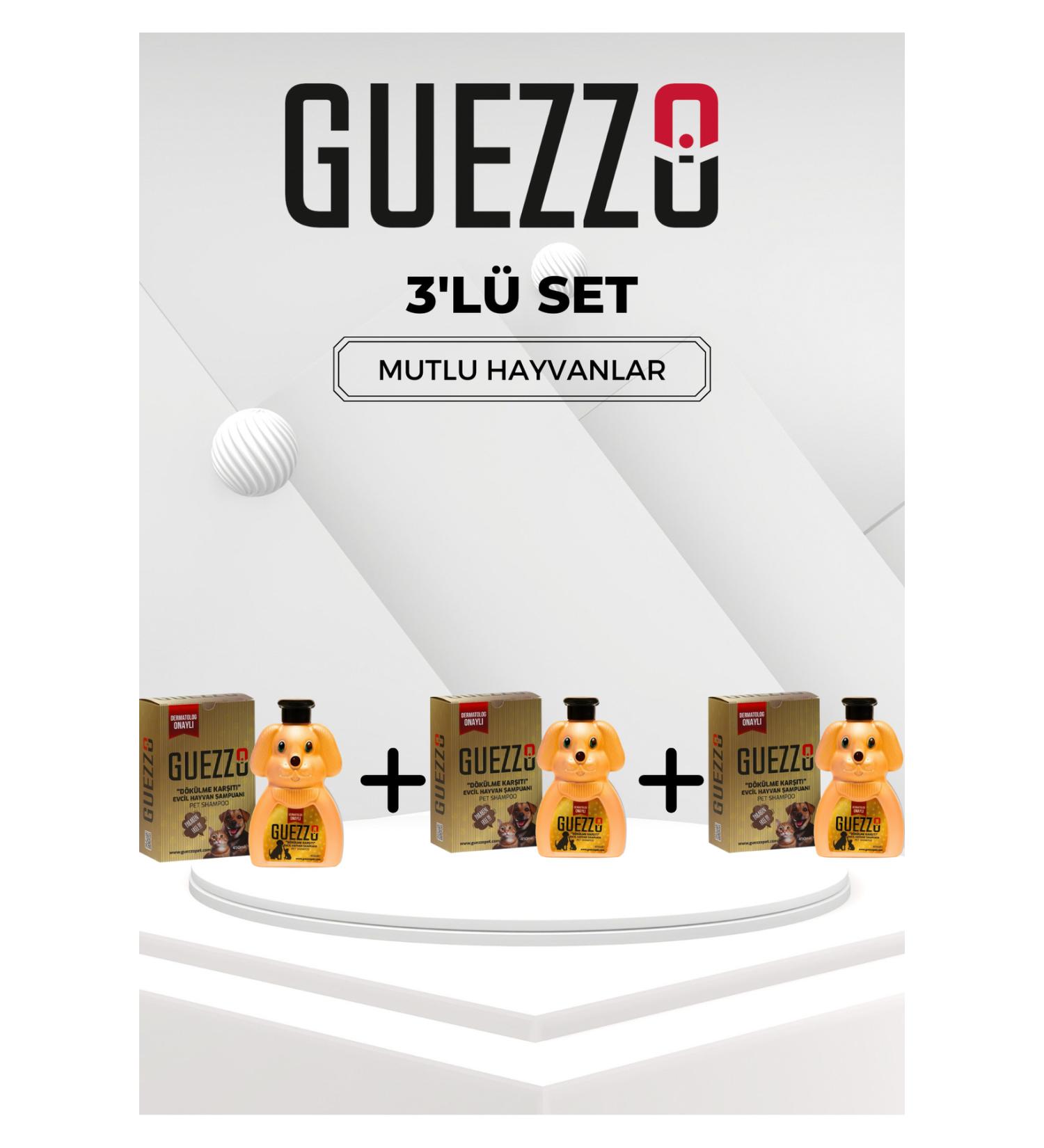 GUEZZO ANTI-SHEDDING PET SHAMPOO (CAT & DOG) - 450 ML SET OF 3