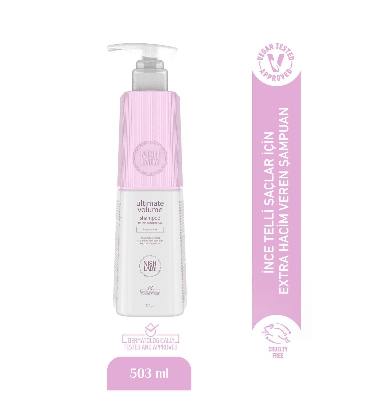 Nishlady Ultimate Volume Volumizing Shampoo Volumizing Shampoo for Damaged and Weak Hair - Buy Online on GoSupps.com