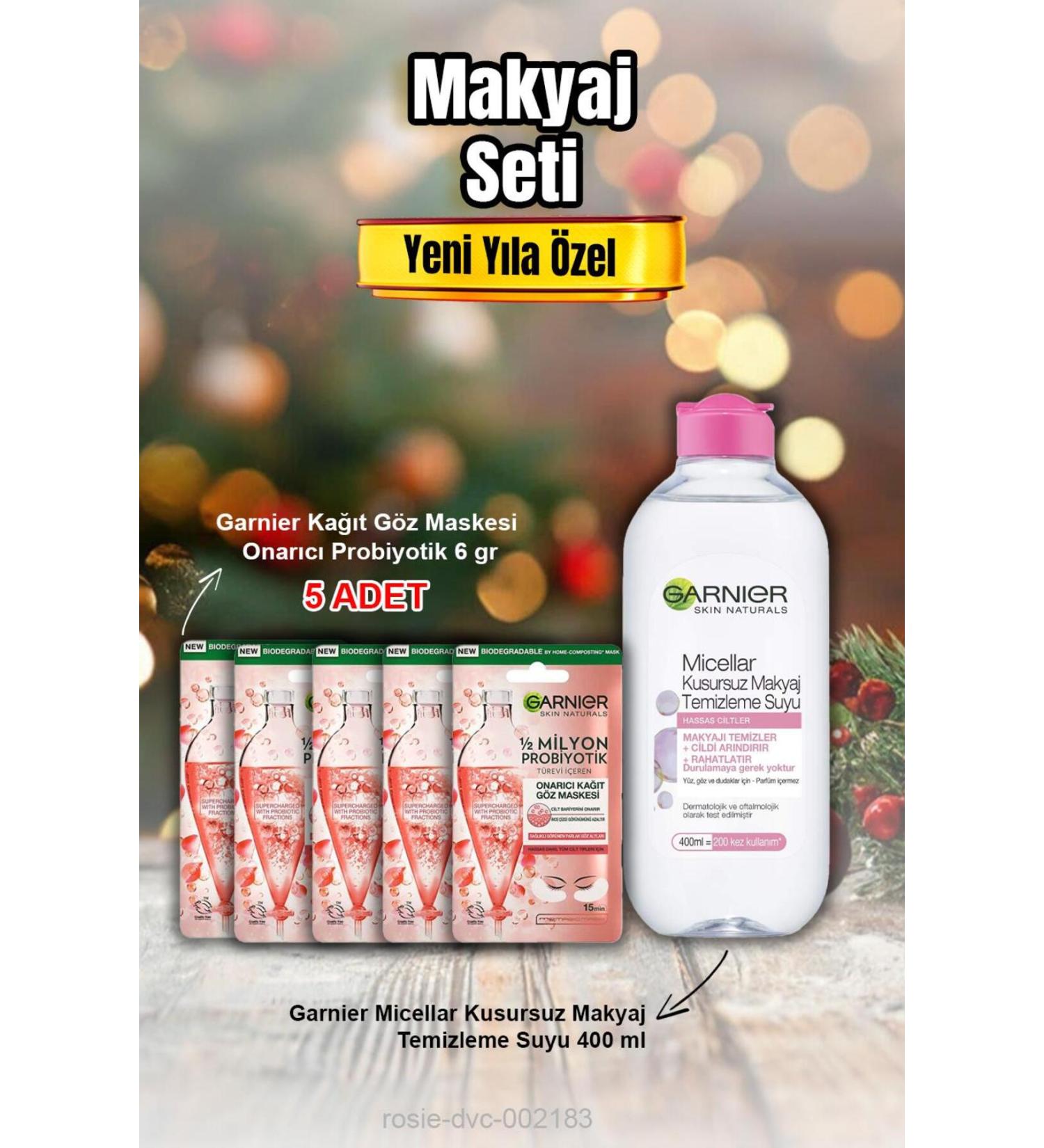 Garnier Repair Probiotic Eye Mask X 5 and Micellar Makeup Remover Water - Buy Online on GoSupps.com