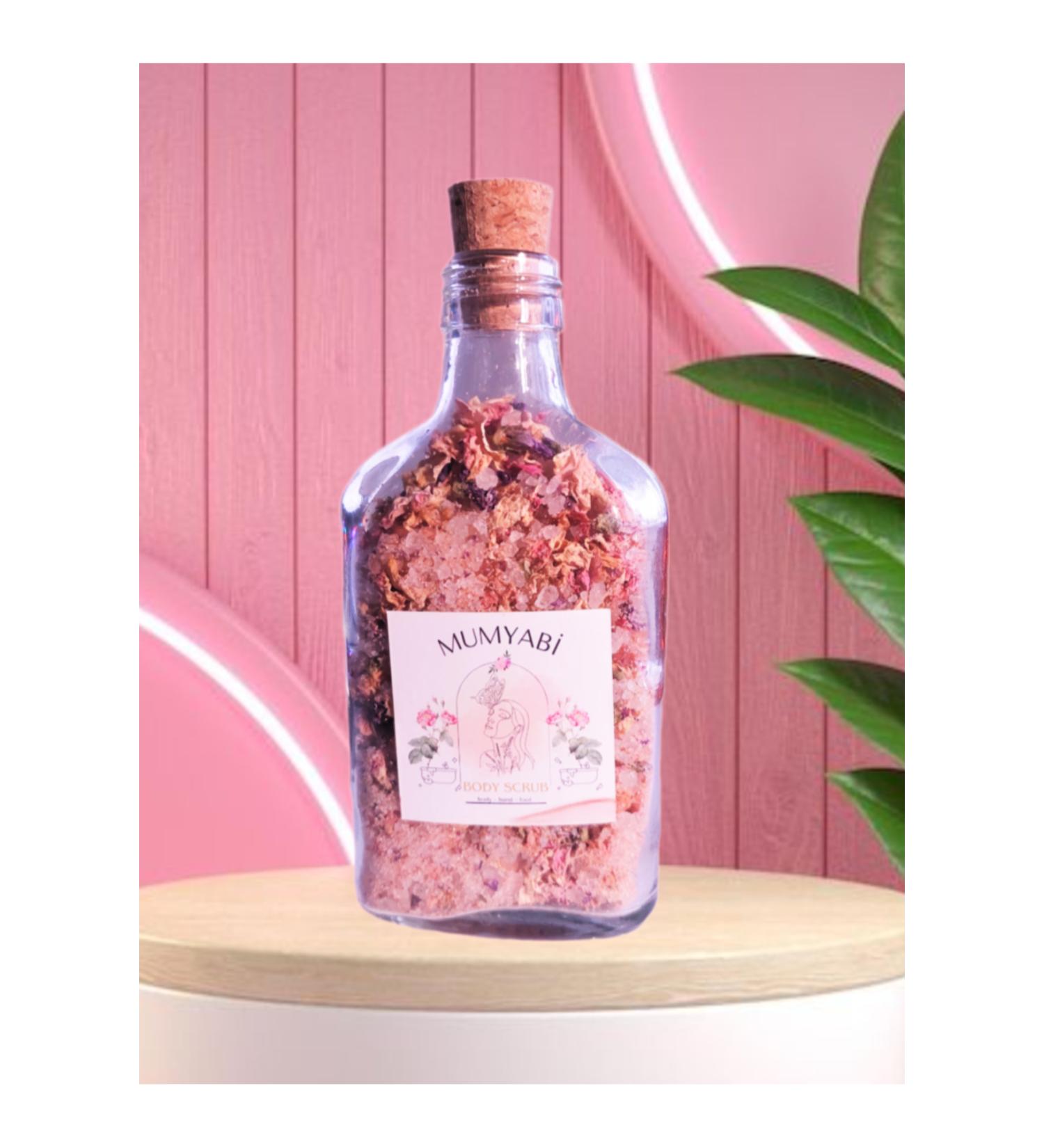 MUMYABI 3 Plants 3 Oils 3 Rock Salt Natural Mineral Rose-Violet-Lavender Oil Bath Peeling 360 gr - Buy Online on GoSupps.com