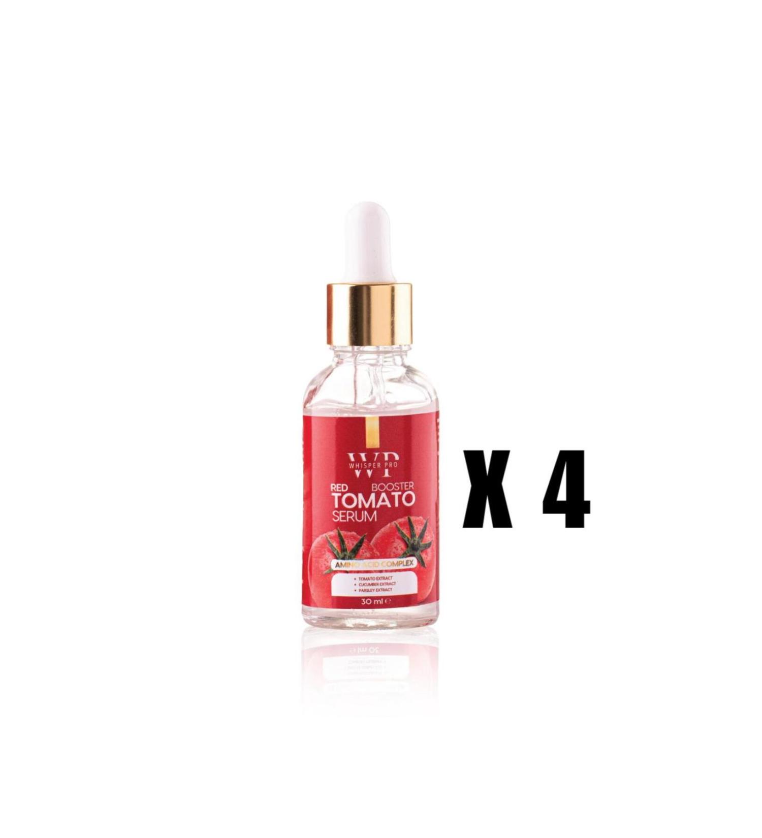 whisperpro 4 PCS Red Booster Tomato Serum 30 ml - Brightening Antioxidant Tomato Serum with Lycopene