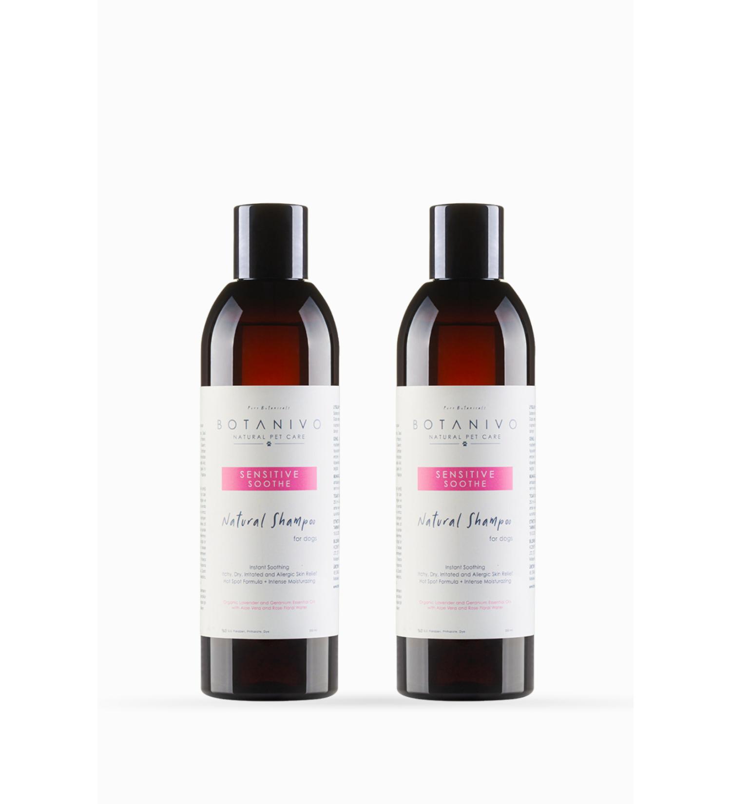 Botanivo Sensitive Shampoo for Dogs Set of 2 | Soft & Shiny Fur | Organic Content | 2x250 ml - Buy Online on GoSupps.com