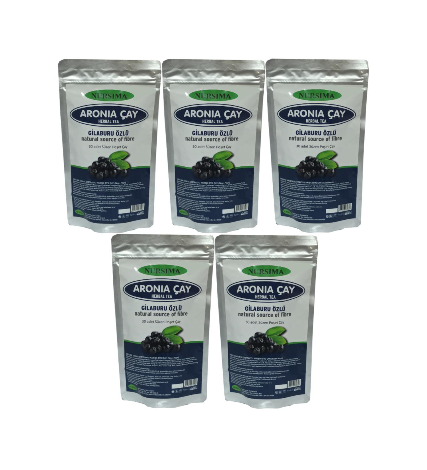 Nursima Aronia Tea 30 Filter Bags 5 Packs