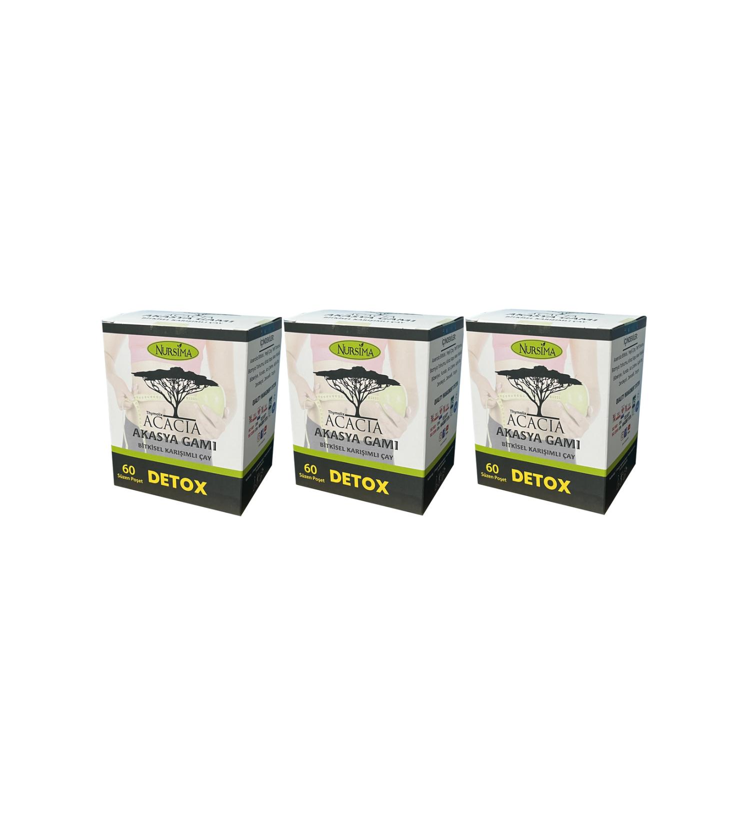 Nursima Acacia Acacia Gum Detox Tea 60 Filtering Bags 3 Boxes