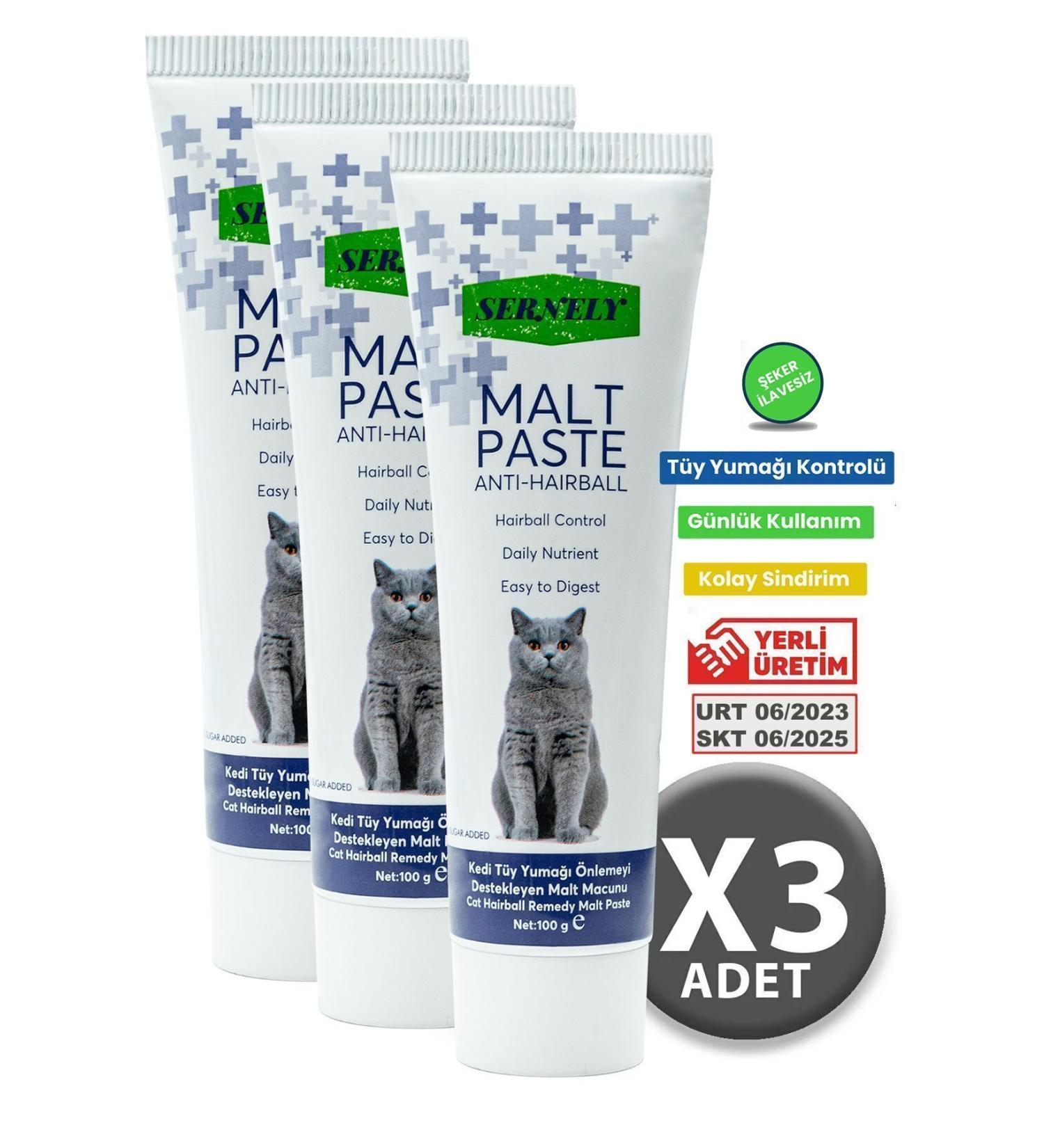 teknotrust 3 Pieces Anti-Hairball Malt Paste 100gr (Anti-Hairball Cat Malt Paste)